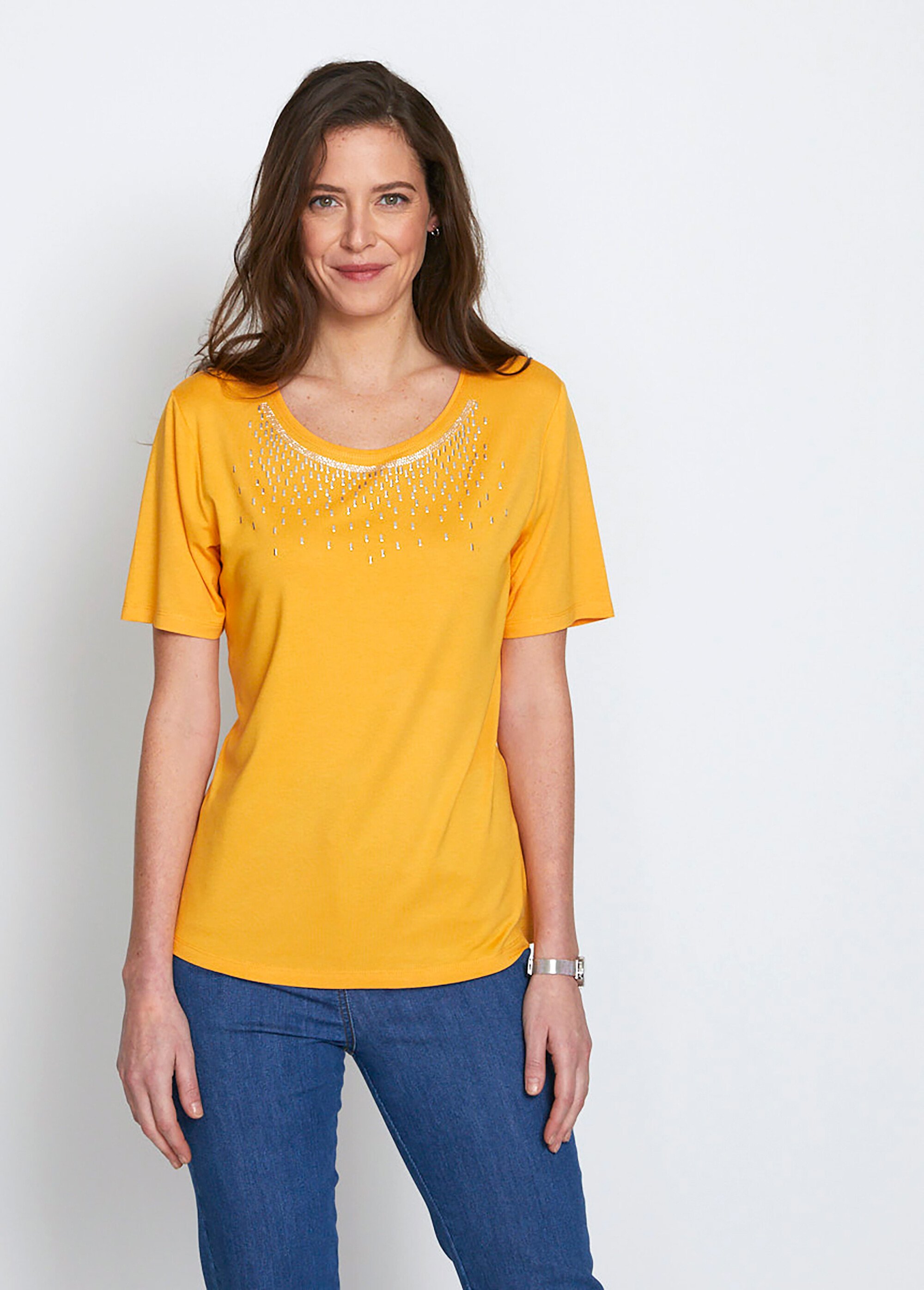 T-shirt jersey fantaisie clouté strass