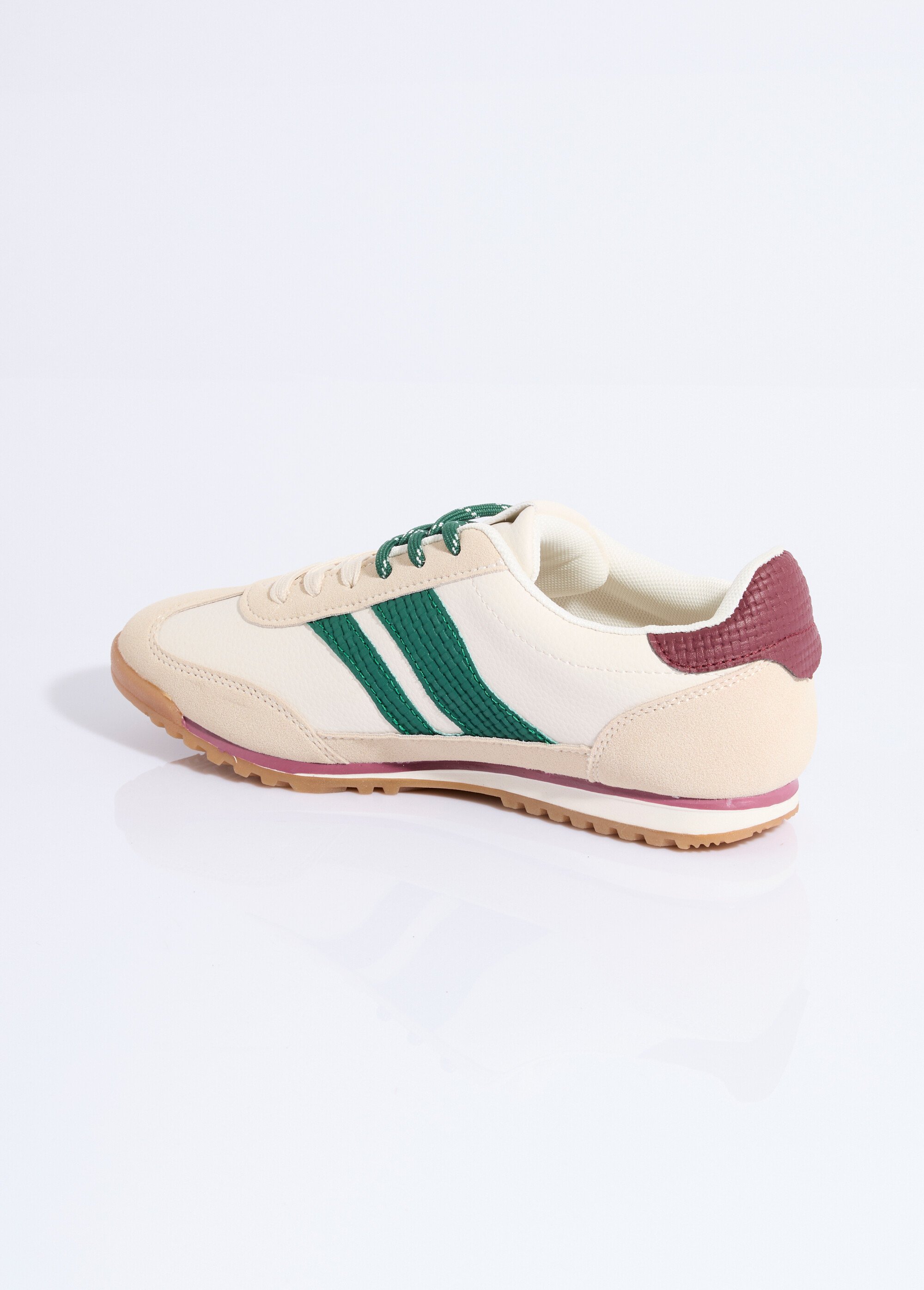 Baskets multimatières + 2 paires lacets Femme Vert ERY9158 DO1