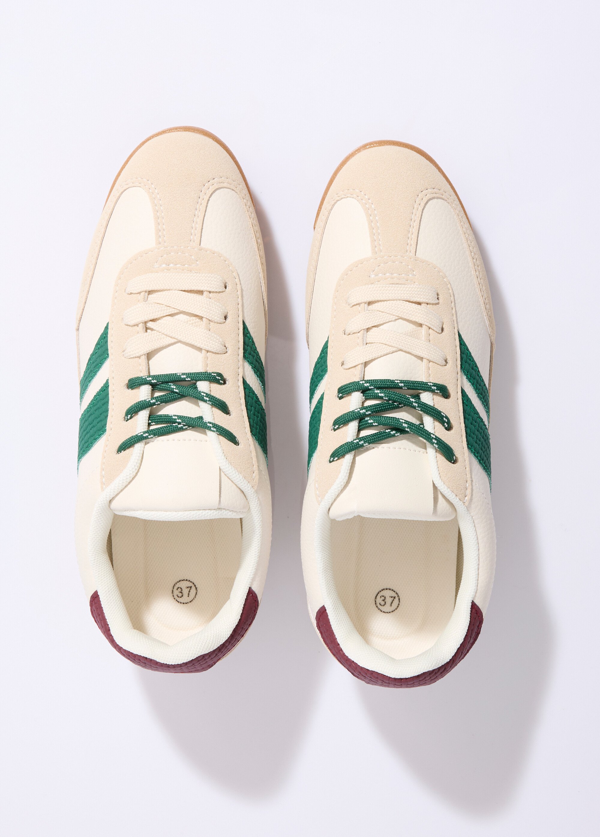 Baskets multimatières + 2 paires lacets Femme Vert ERY9158 OV1