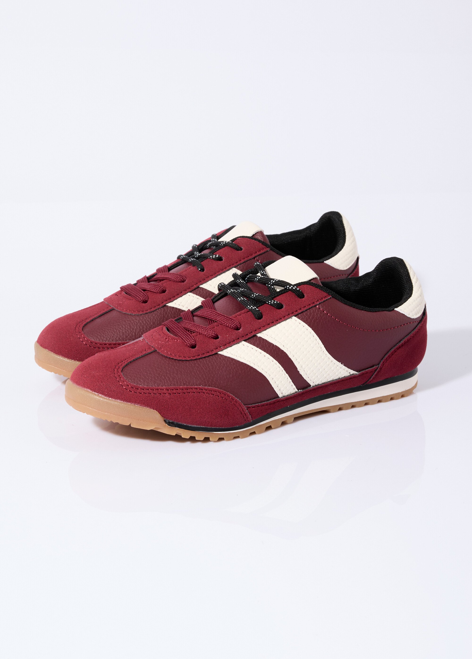 Baskets multimatières + 2 paires lacets Femme Rouge ERY9158 DE1