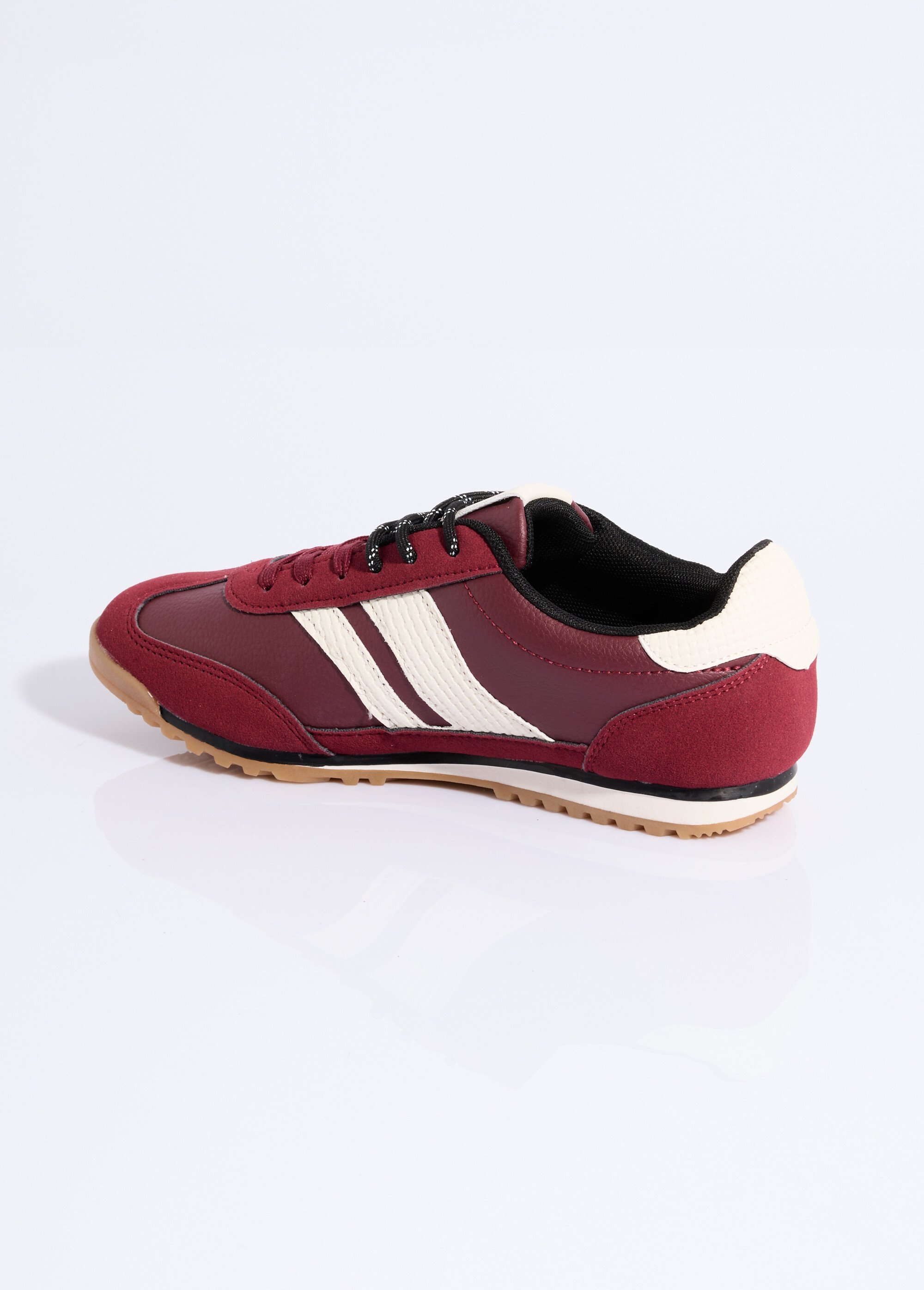 Baskets multimatières + 2 paires lacets Femme Rouge ERY9158 DO1