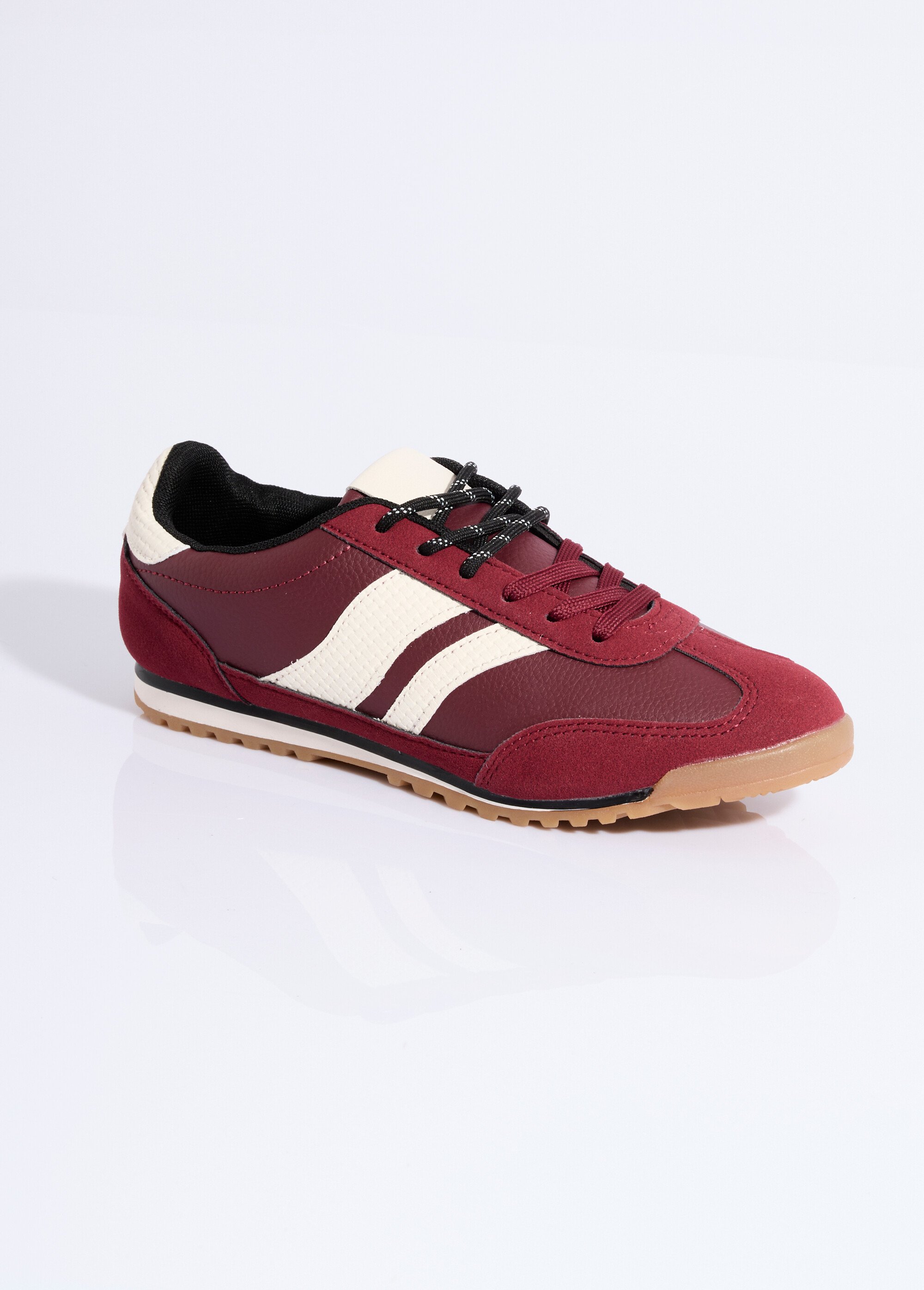 Baskets multimatières + 2 paires lacets Femme Rouge ERY9158 FA1