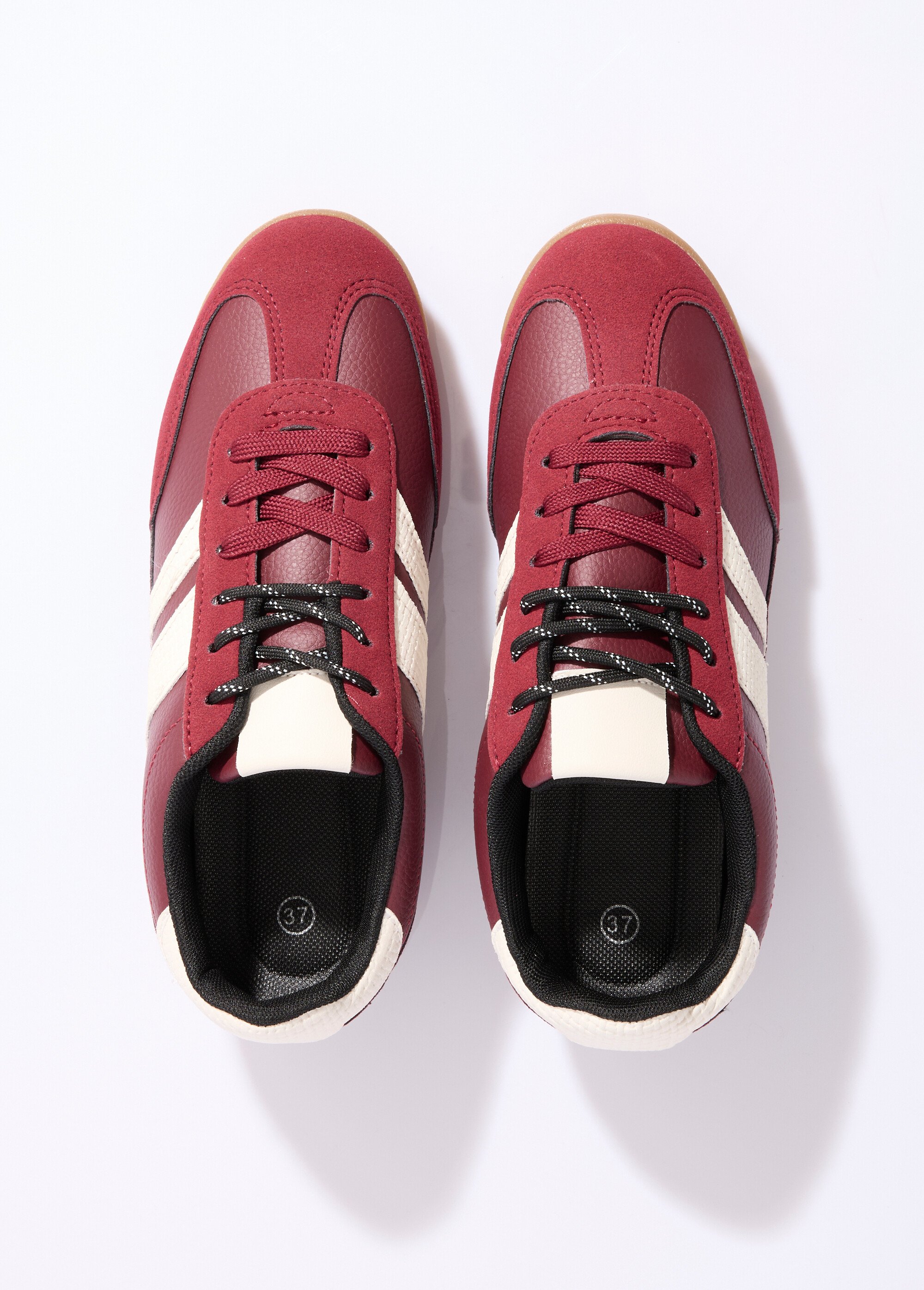 Baskets multimatières + 2 paires lacets Femme Rouge ERY9158 OV1