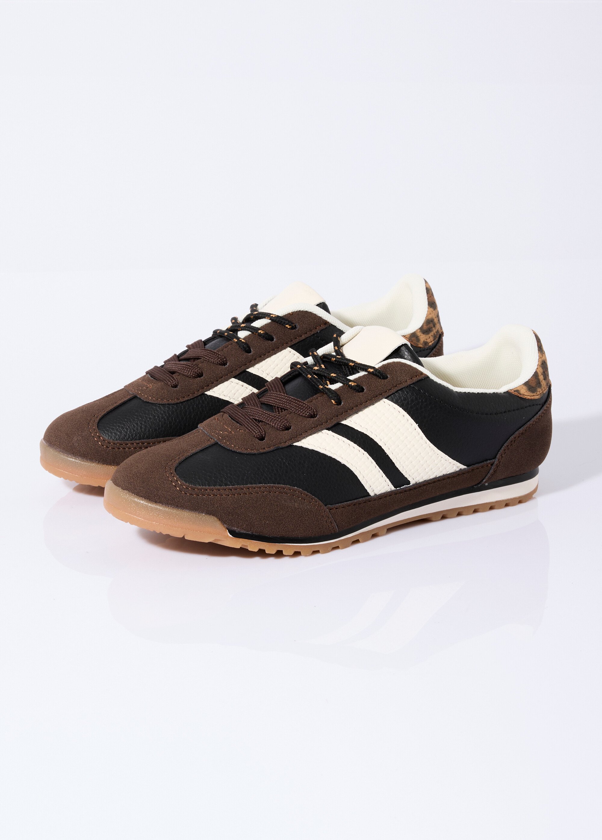 Baskets multimatières + 2 paires lacets Femme Noir ERY9158 DE1