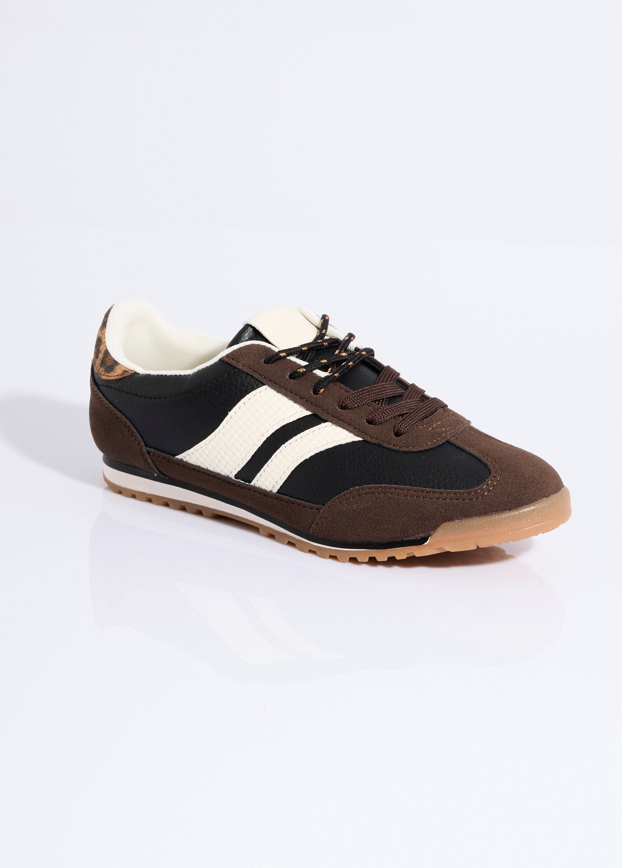 Baskets multimatières + 2 paires lacets Femme Noir ERY9158 FA1