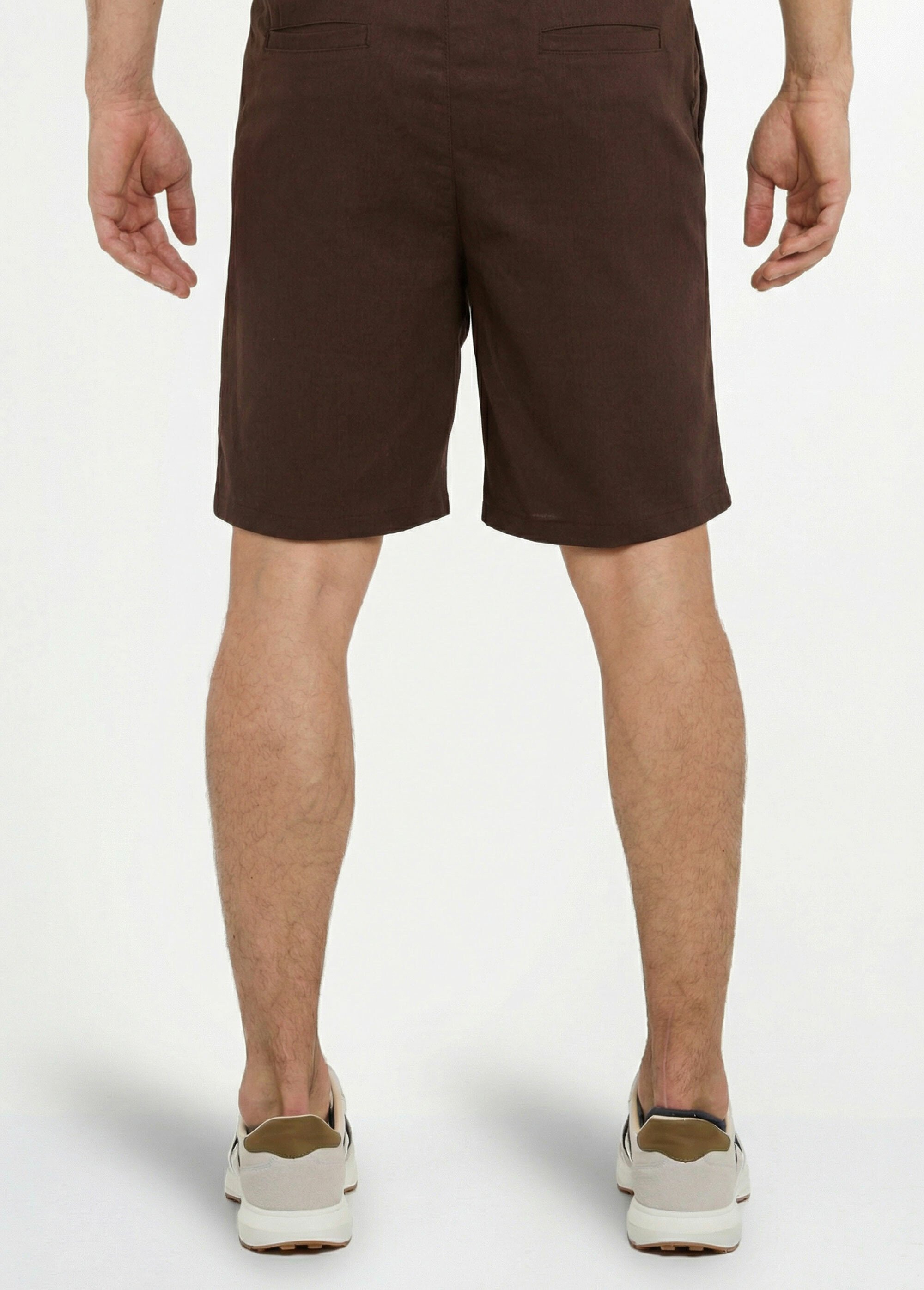 Bermuda lin/coton, taille élastiquée