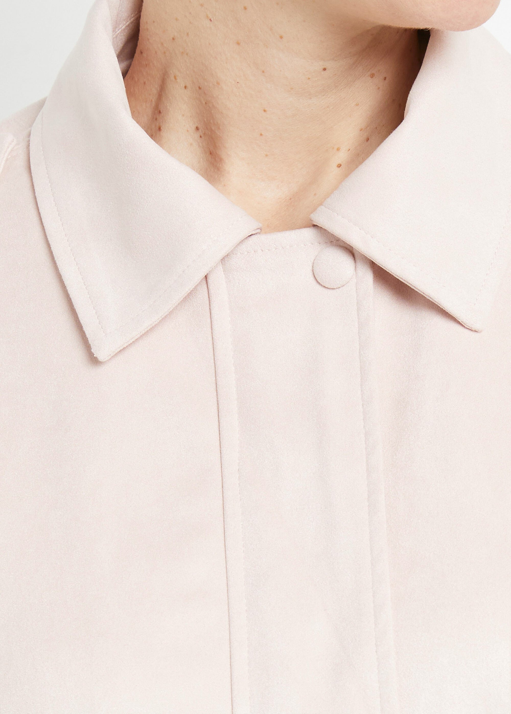 Blouson zippé suédine taille resserrée Femme Rose LJ-6113 DE1