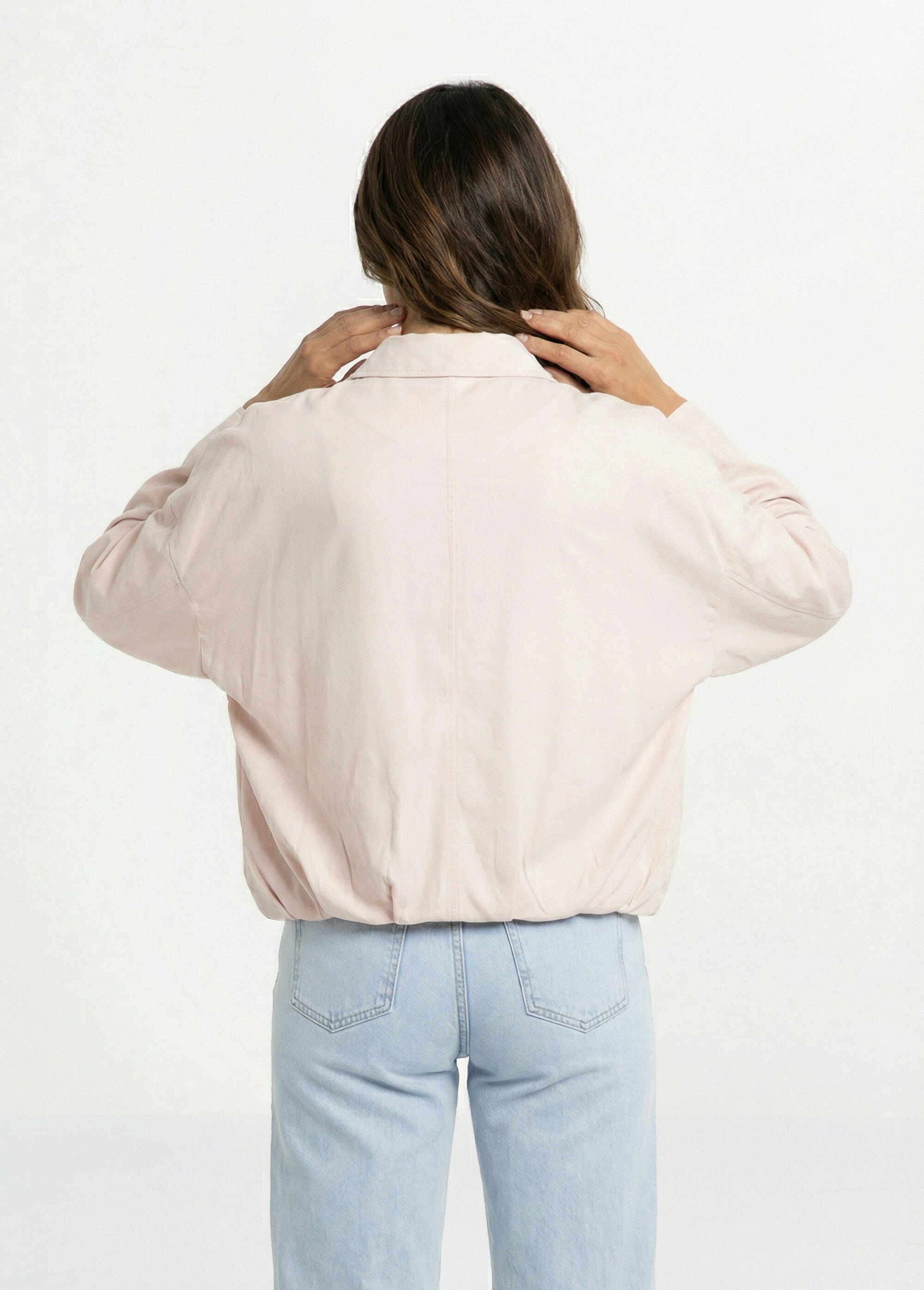 Blouson zippé suédine taille resserrée