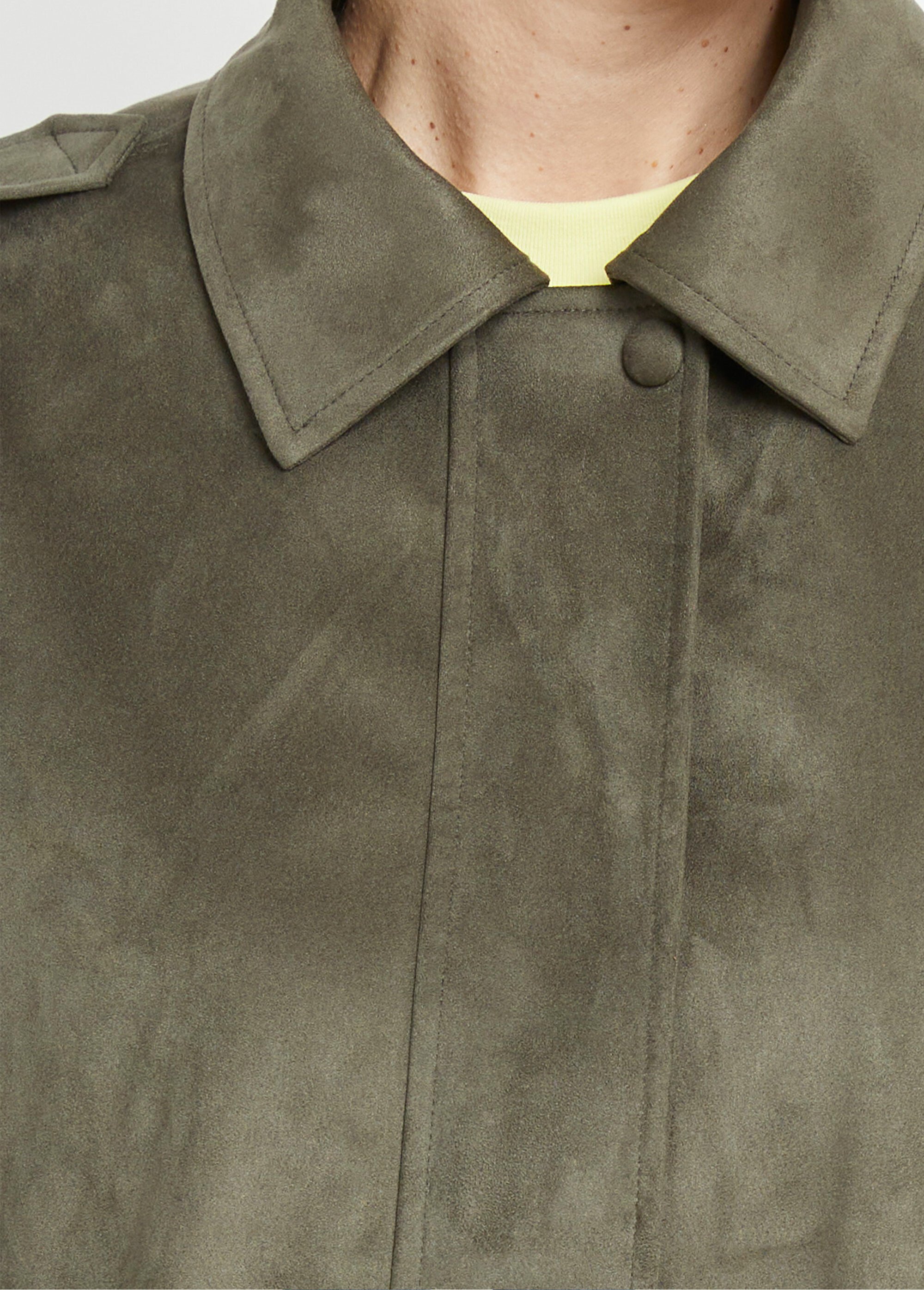 Blouson zippé suédine taille resserrée