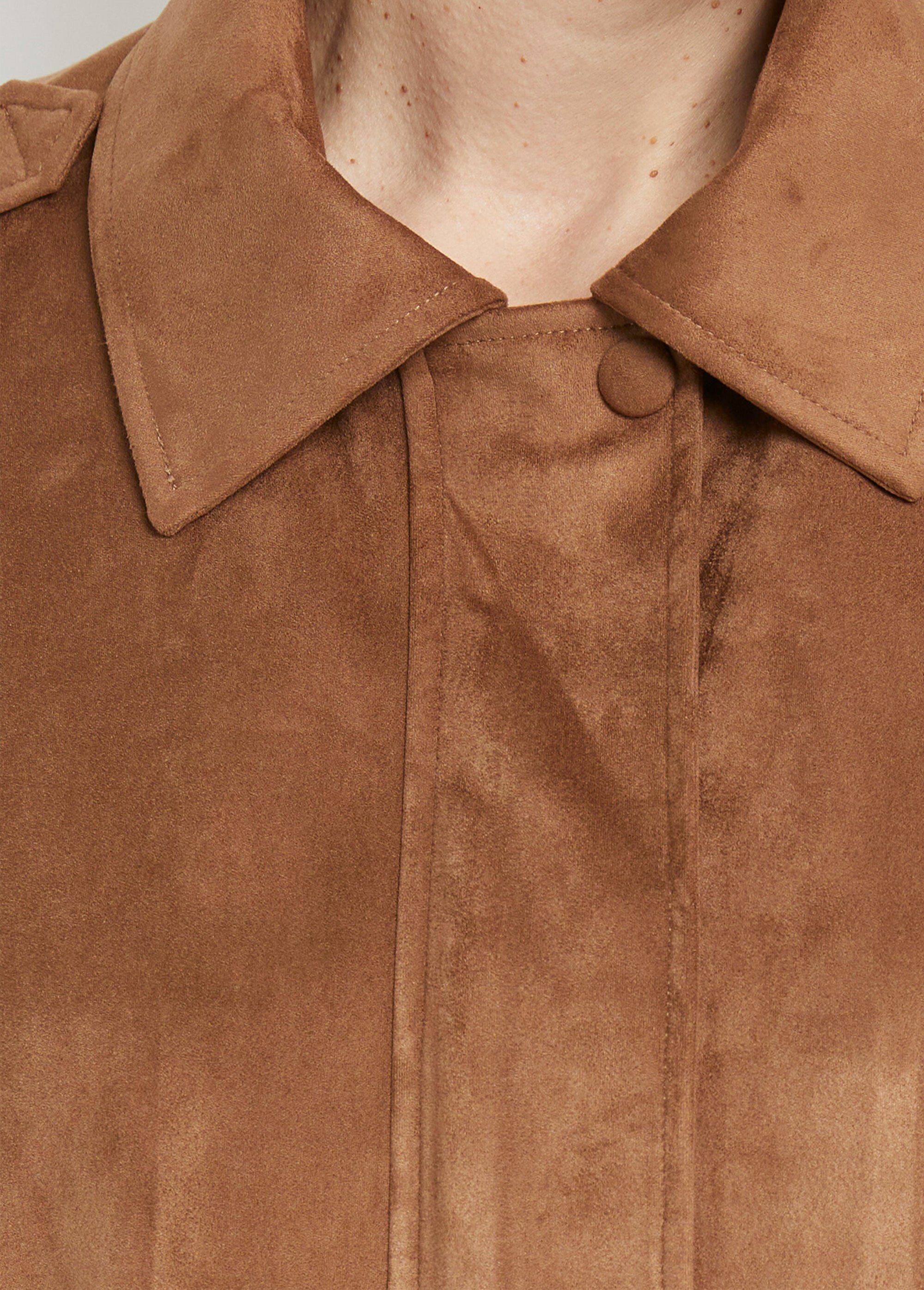 Blouson zippé suédine taille resserrée