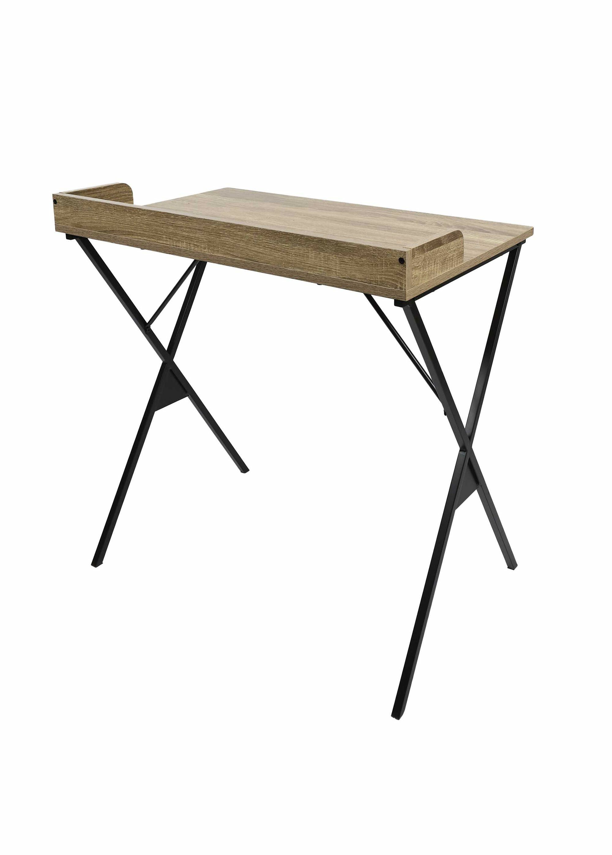 Bureau design pieds métal et bois clair MARRON CMP-HD0510 DO1