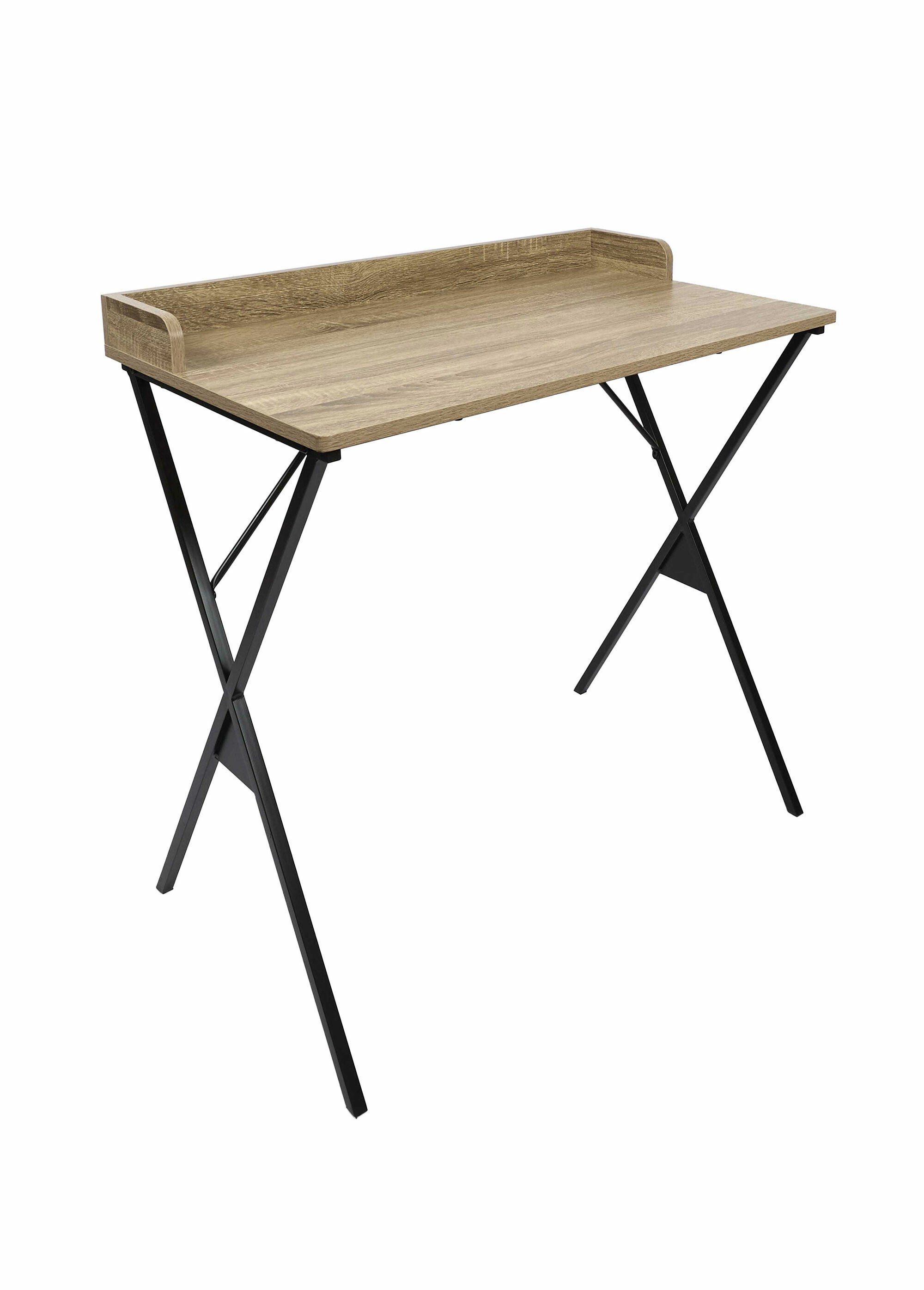 Bureau design pieds métal et bois clair MARRON CMP-HD0510 FA1