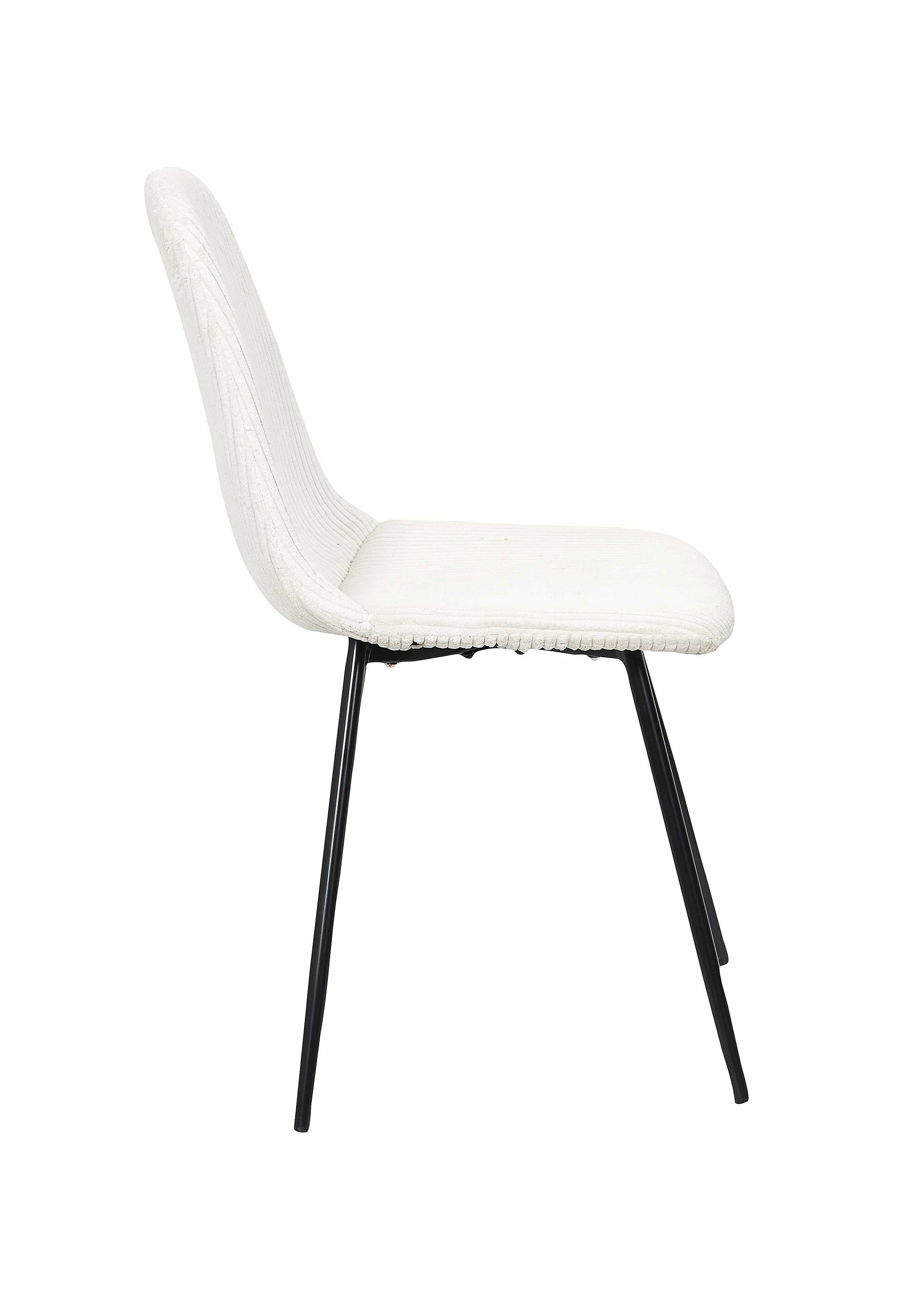 Chaise velours cotelé et pieds métal 1V BEIGE CMP-HD0536 DE1