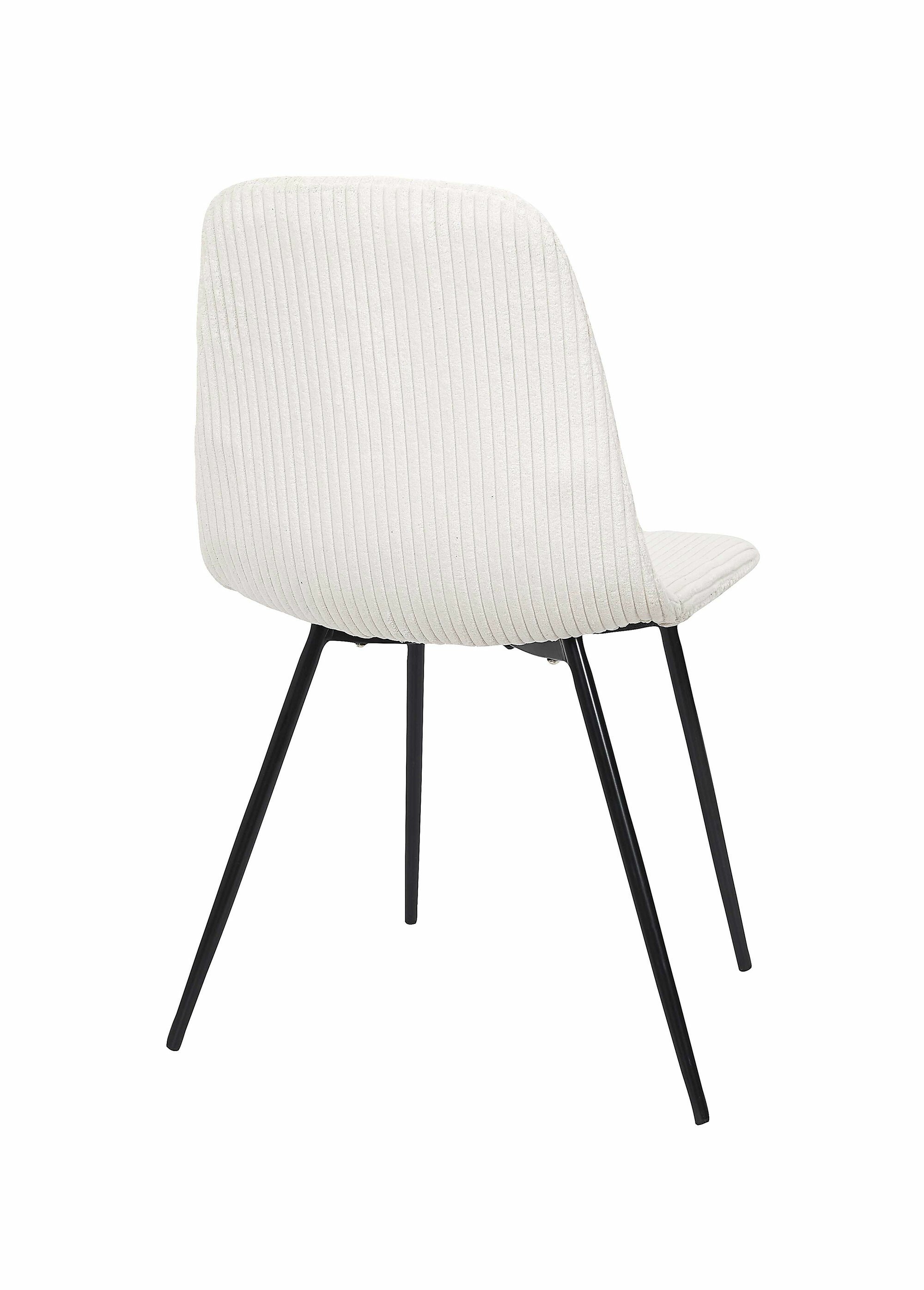 Chaise velours cotelé et pieds métal 1V BEIGE CMP-HD0536 DO1