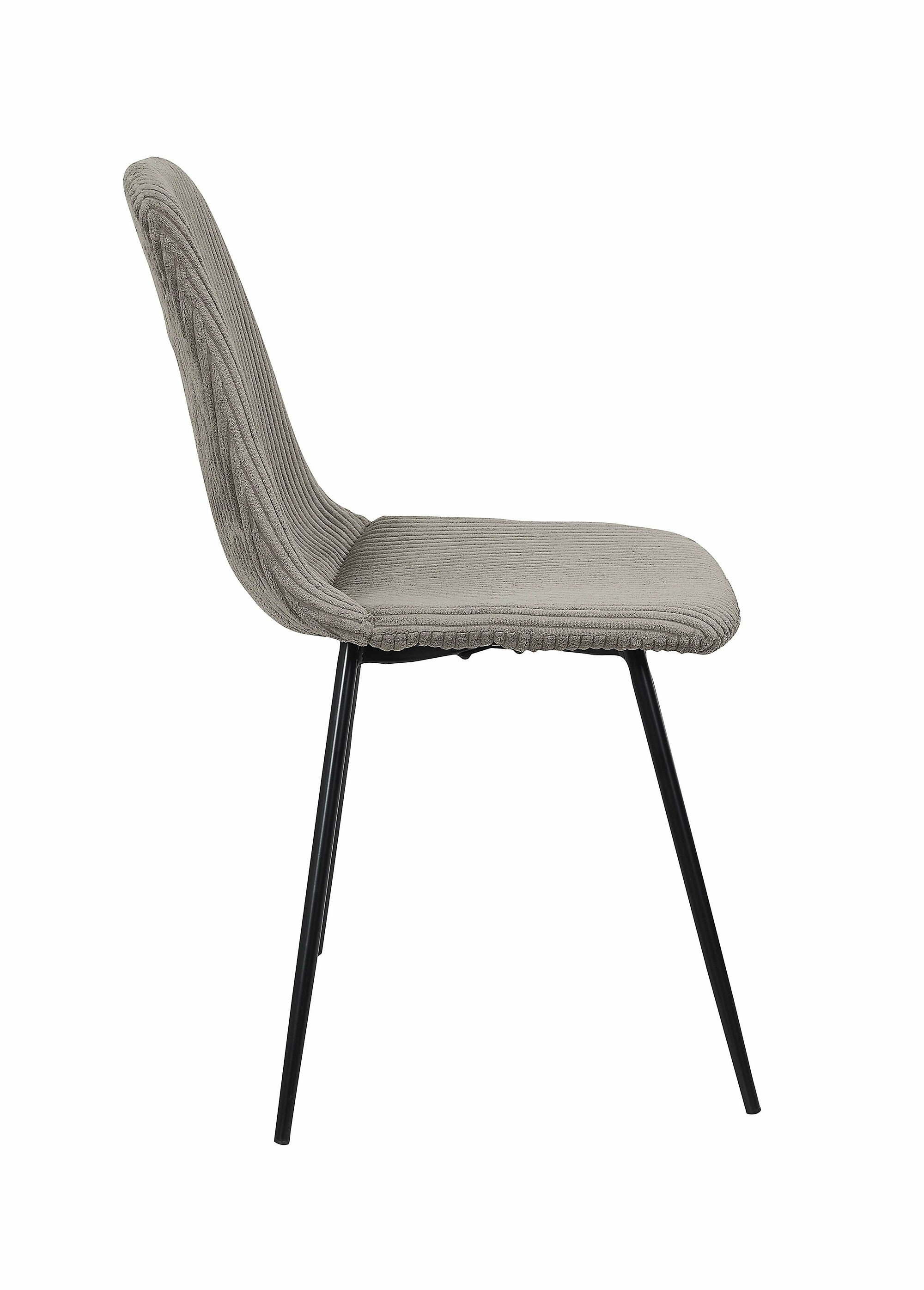 Chaise velours cotelé et pieds métal 1V MARRON CMP-HD0536 DE1