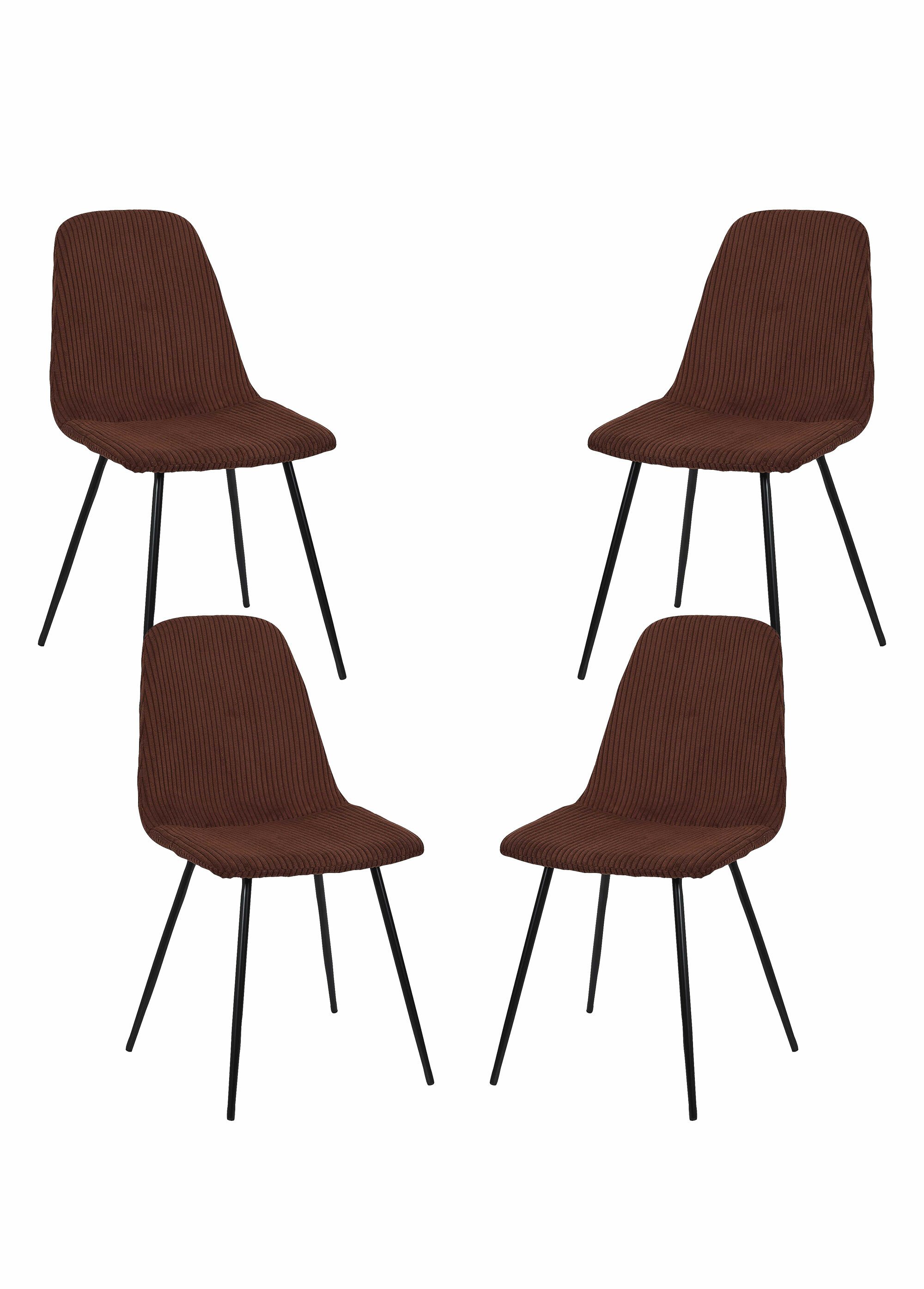 Chaise velours cotelé et pieds métal 1V TERRA CMP-HD0536 FA1