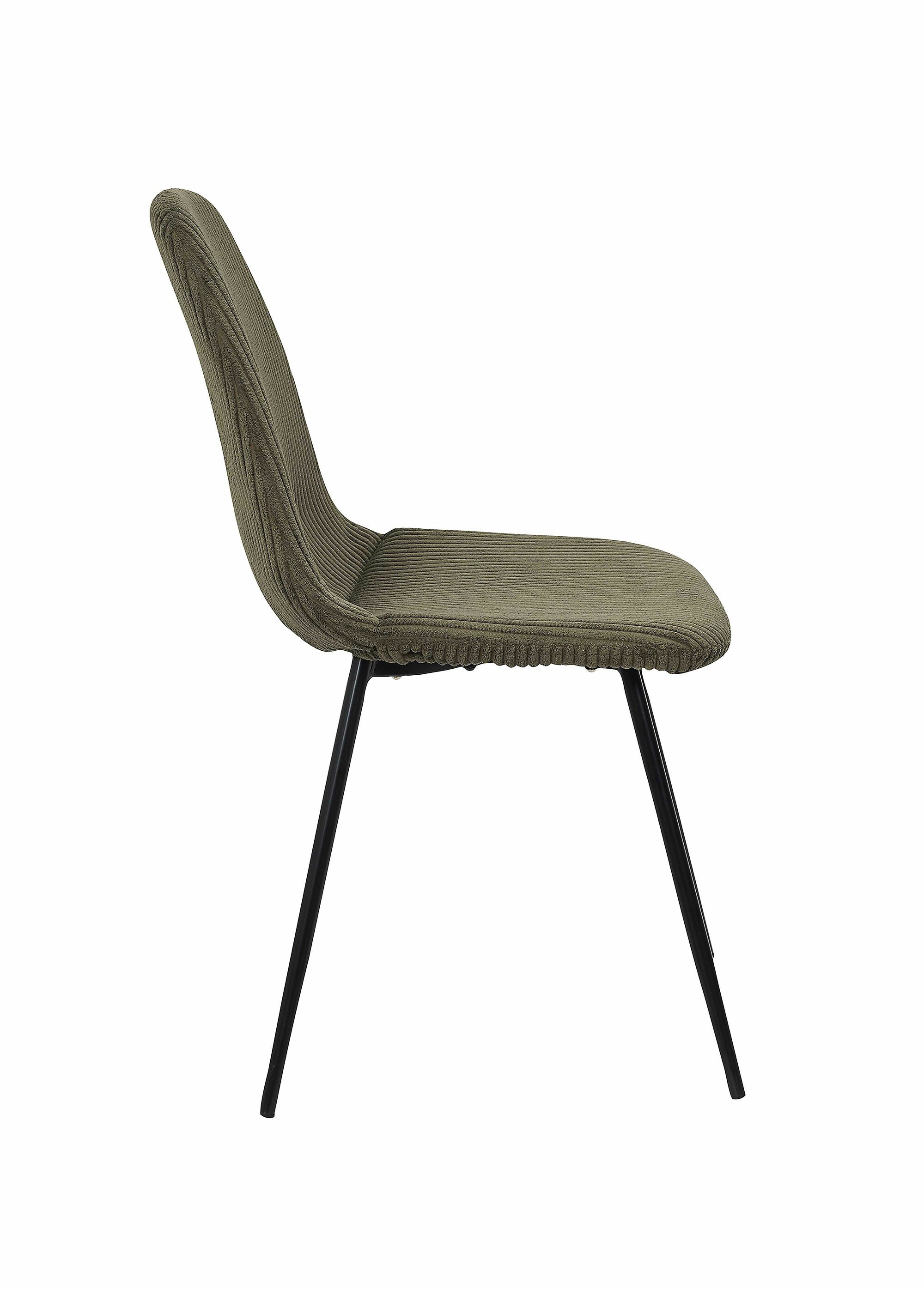 Chaise velours cotelé et pieds métal 1V VERT CMP-HD0536 DE1
