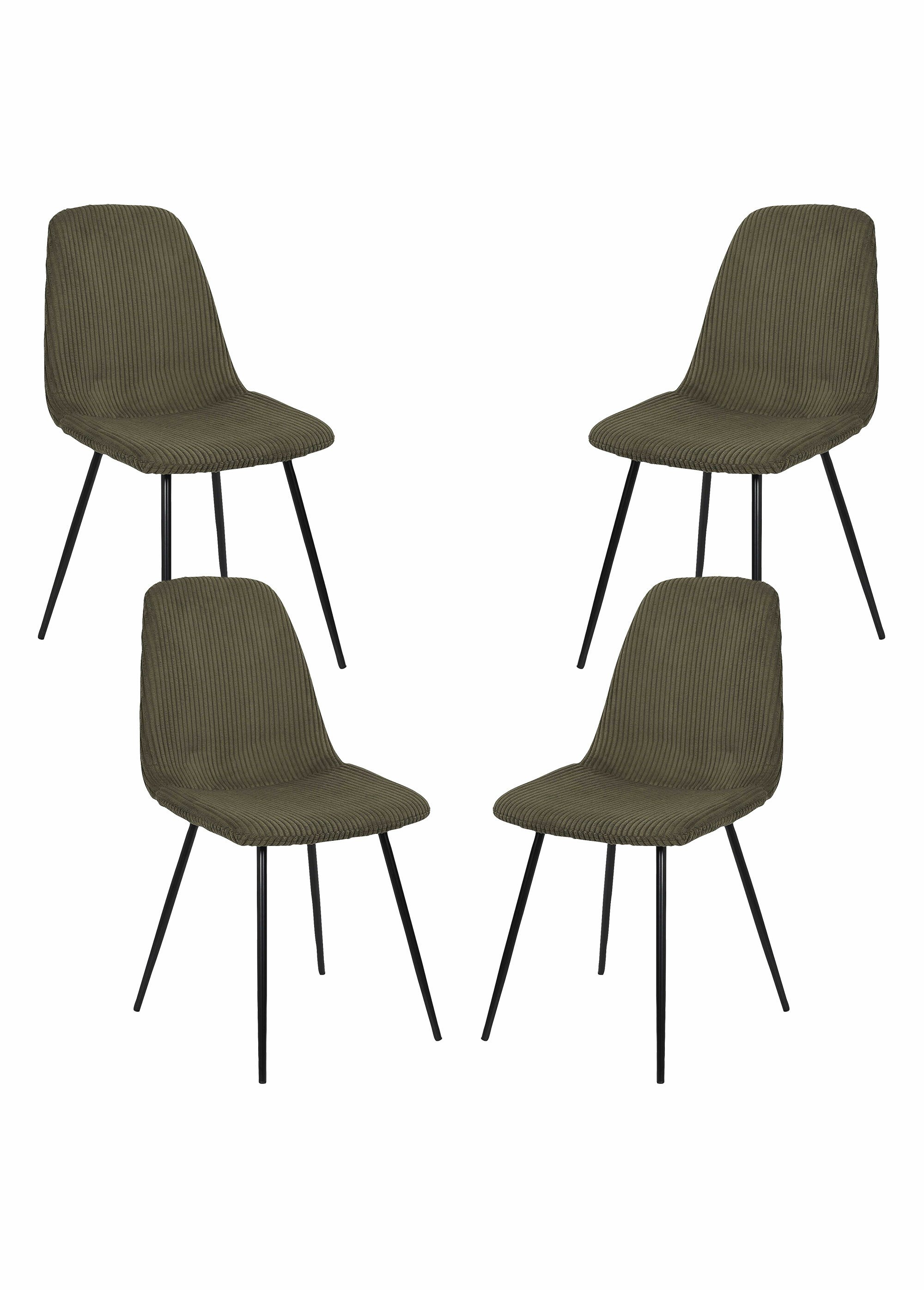 Chaise velours cotelé et pieds métal 1V