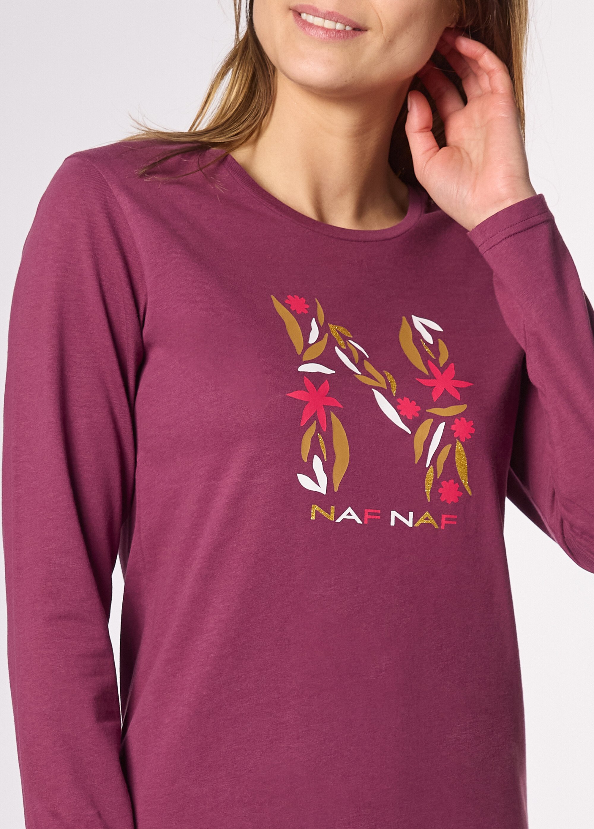 Chemise de nuit courte logo placé