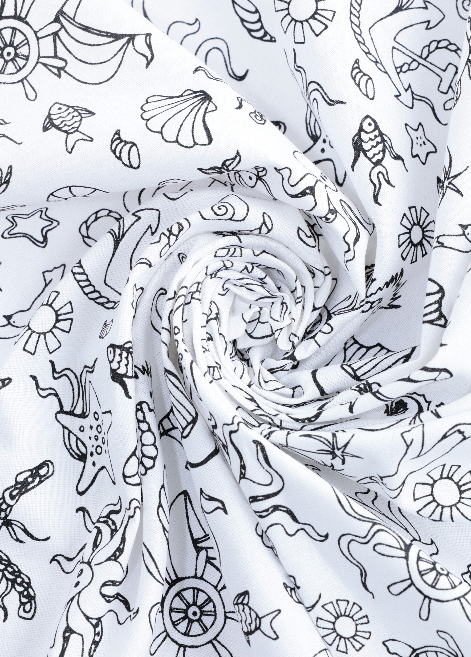 Coupon déco, tissu à colorier BLANC COT44069 FA1