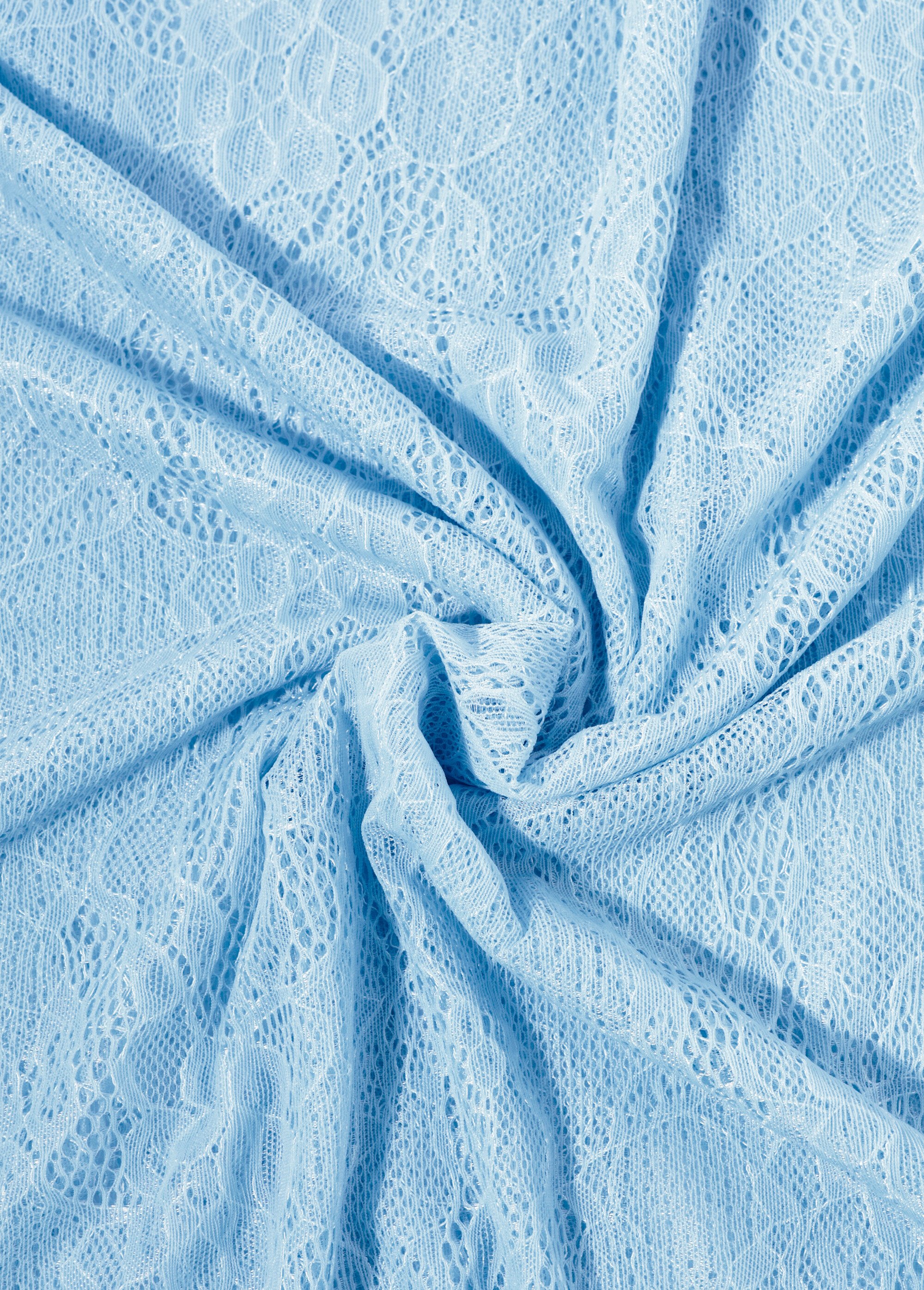 Coupon tissu, dentelle type Leavers 3C BLEU COT143095 FA1