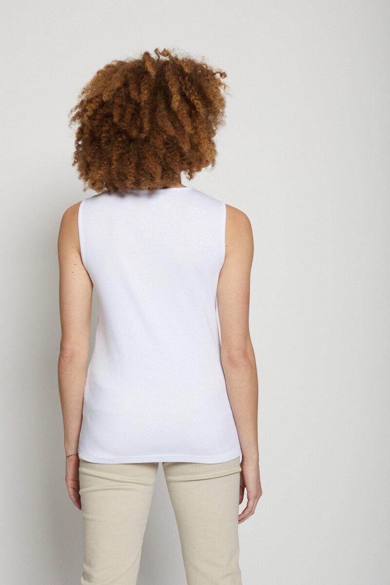 Débardeur jersey coton peigné brodé