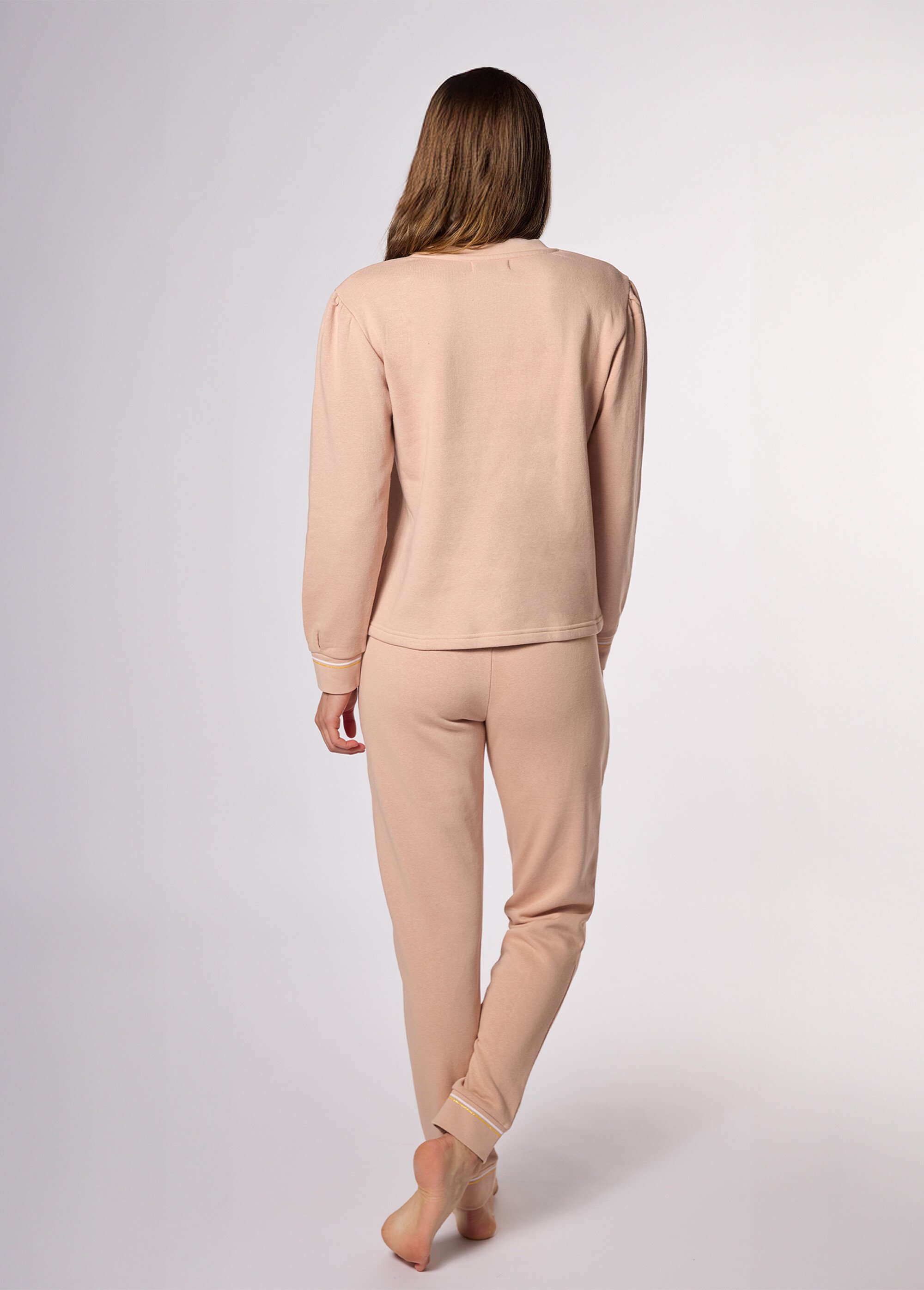 Pyjama en molleton à manches longues Femme Marron CTMDF.SOLST.PYK DO1