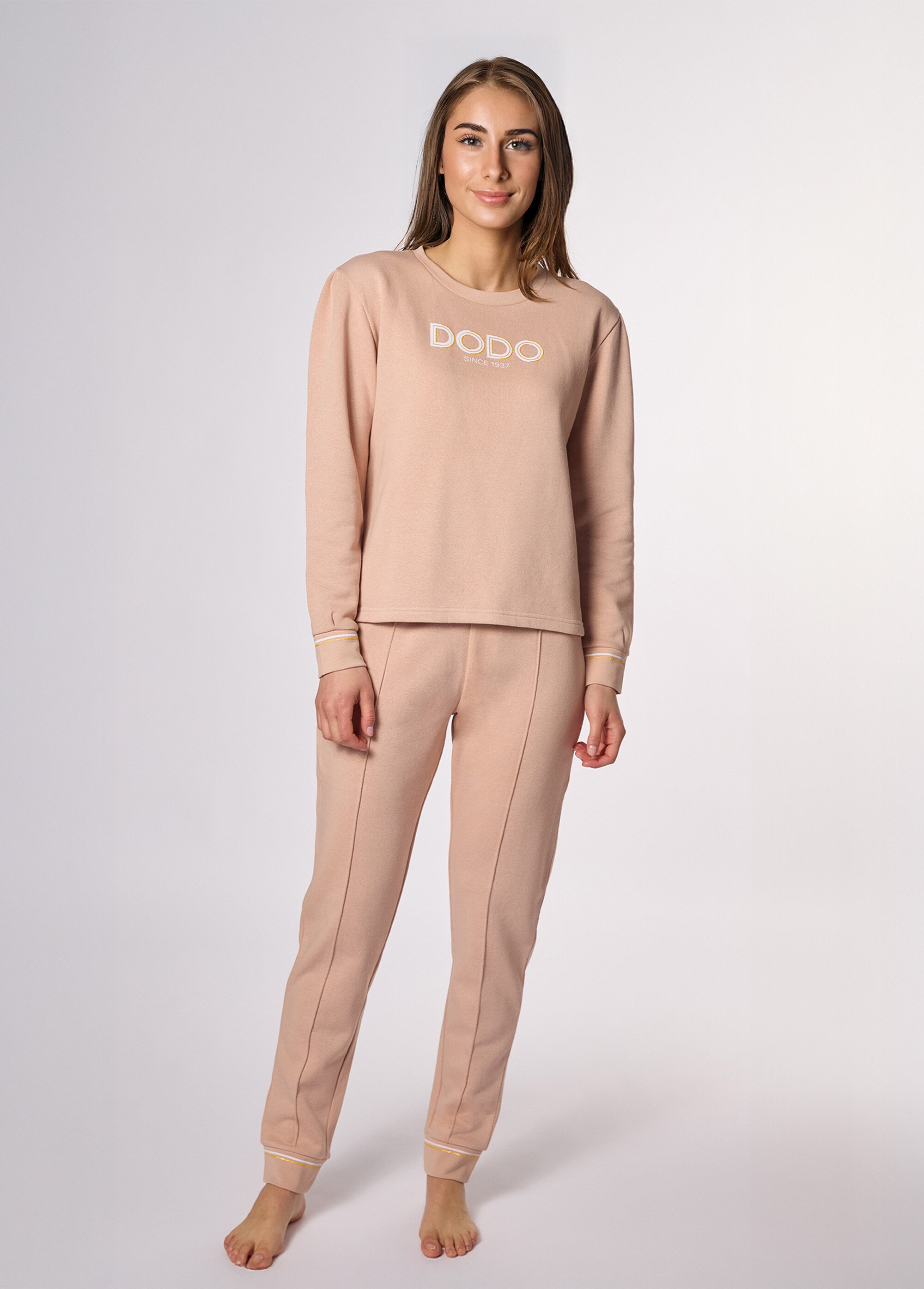Pyjama en molleton à manches longues Femme Marron CTMDF.SOLST.PYK FA1