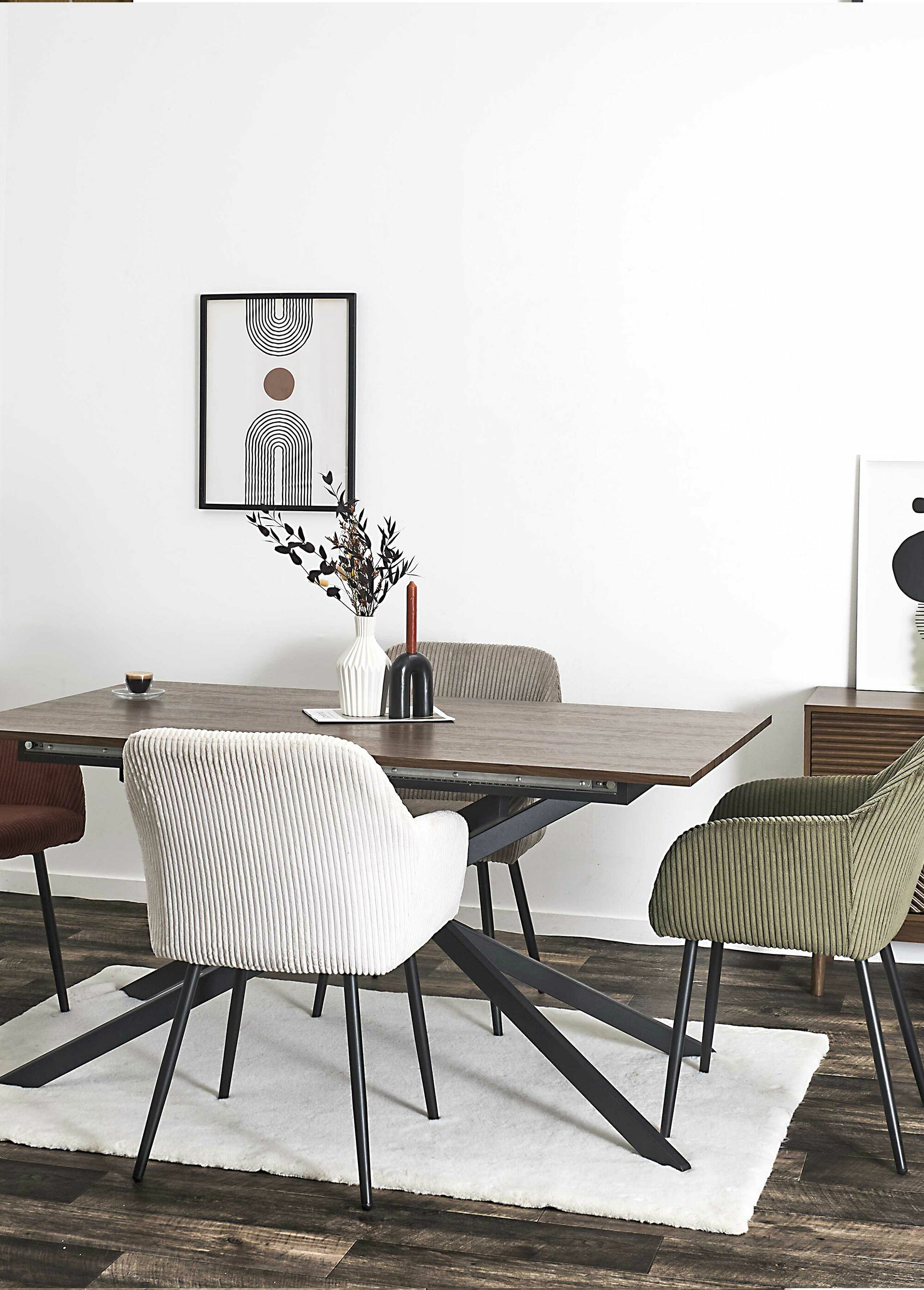 Fauteuil compact en velours cotelé, 1V VERT CMP-HD0537 SI2