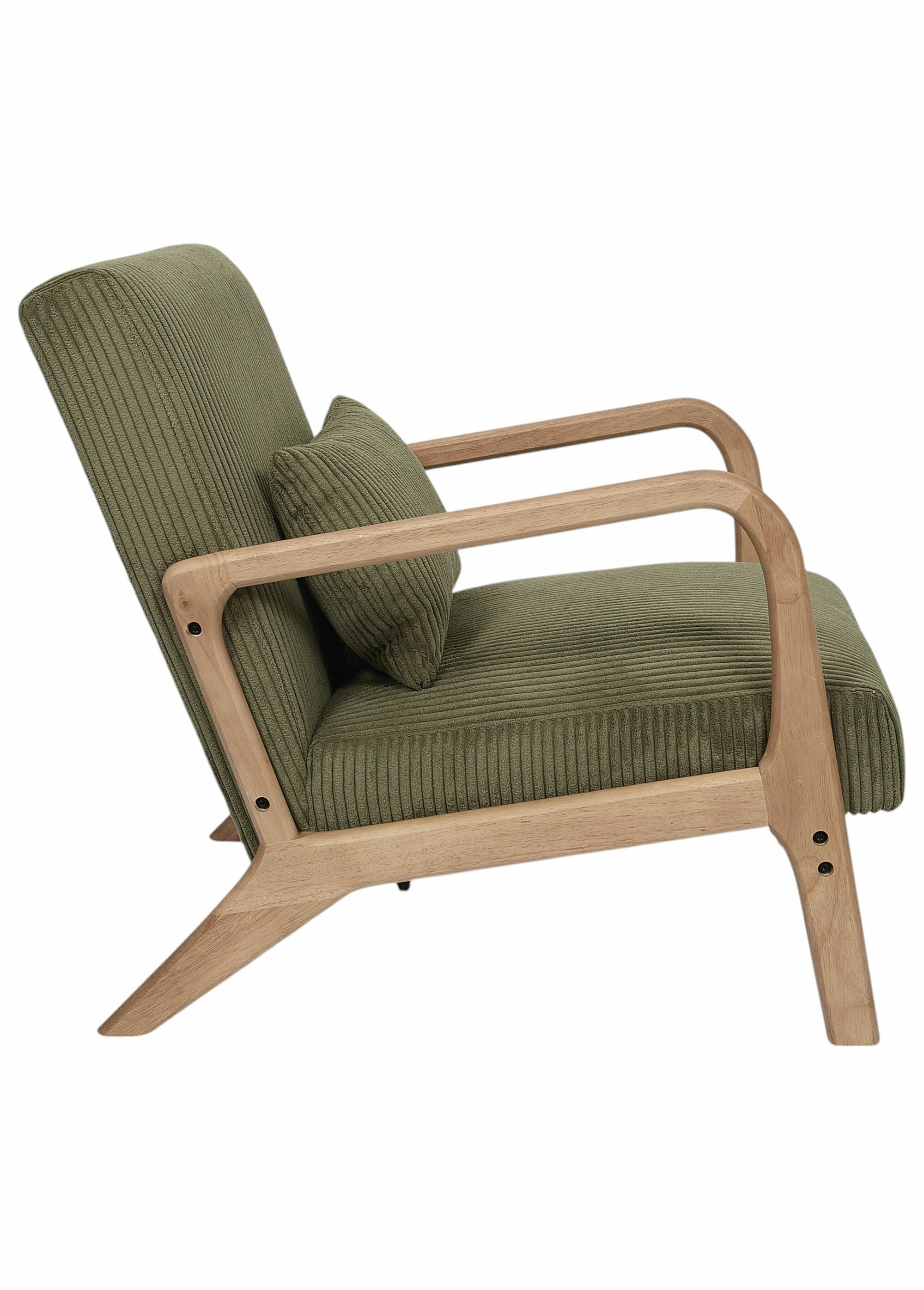 Fauteuil lounge en velours cotelé 1V VERT CMP-HD0531 DE1