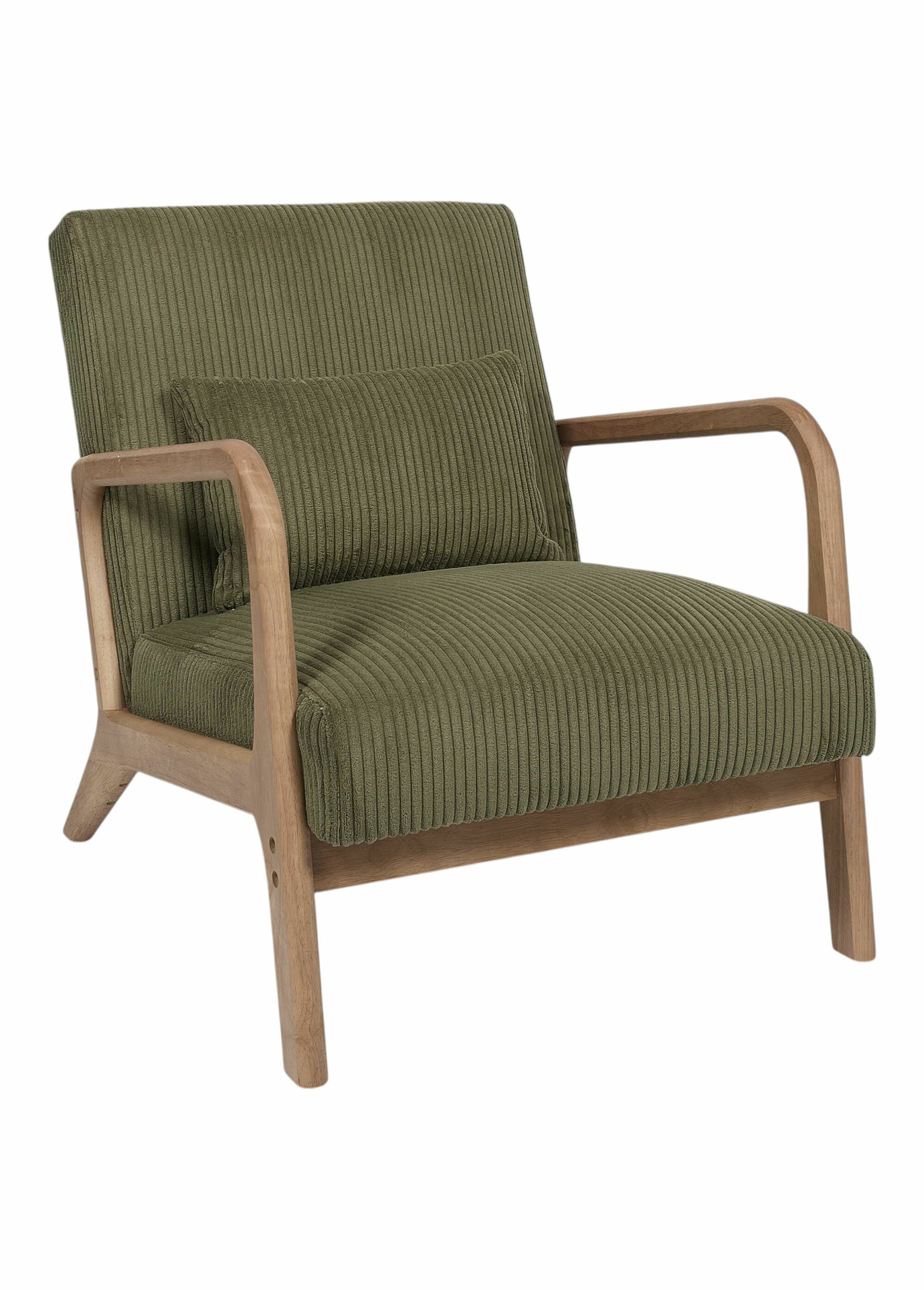 Fauteuil lounge en velours cotelé 1V