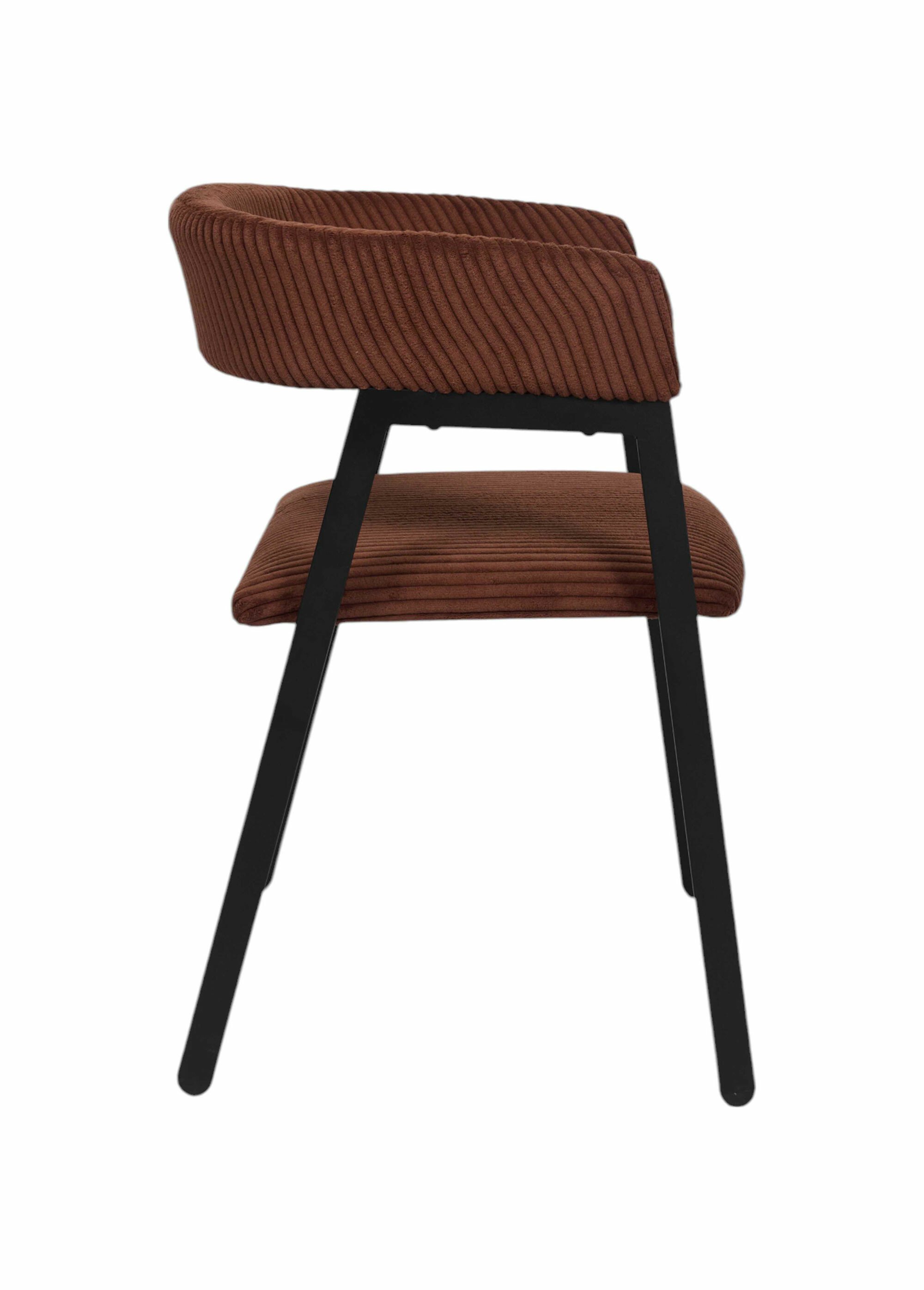 Fauteuil minimaliste velours cotelé 1T TERRACOTTA ET NOIR CMP-HD0542 DE1