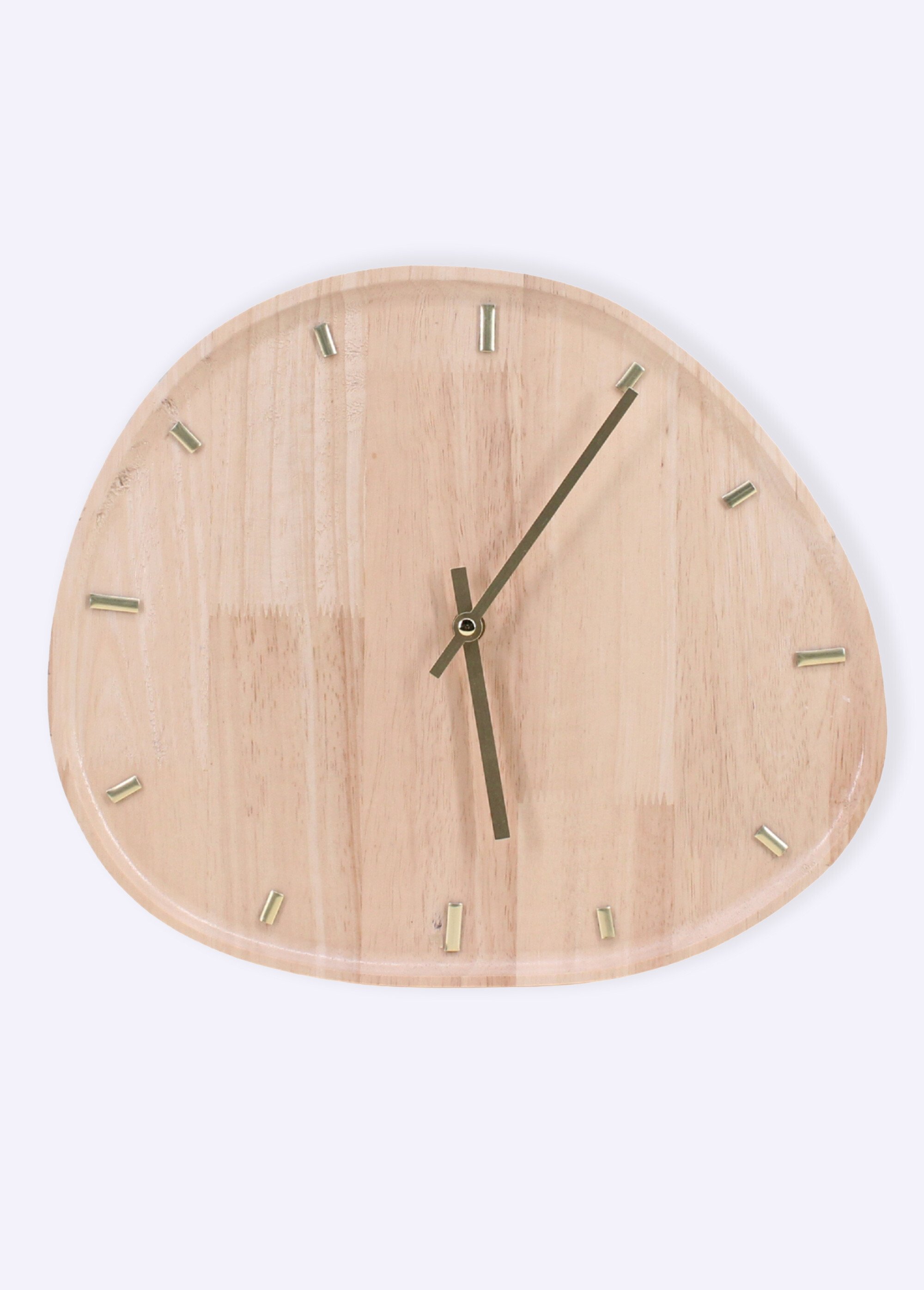 Horloge forme organique, détails métal