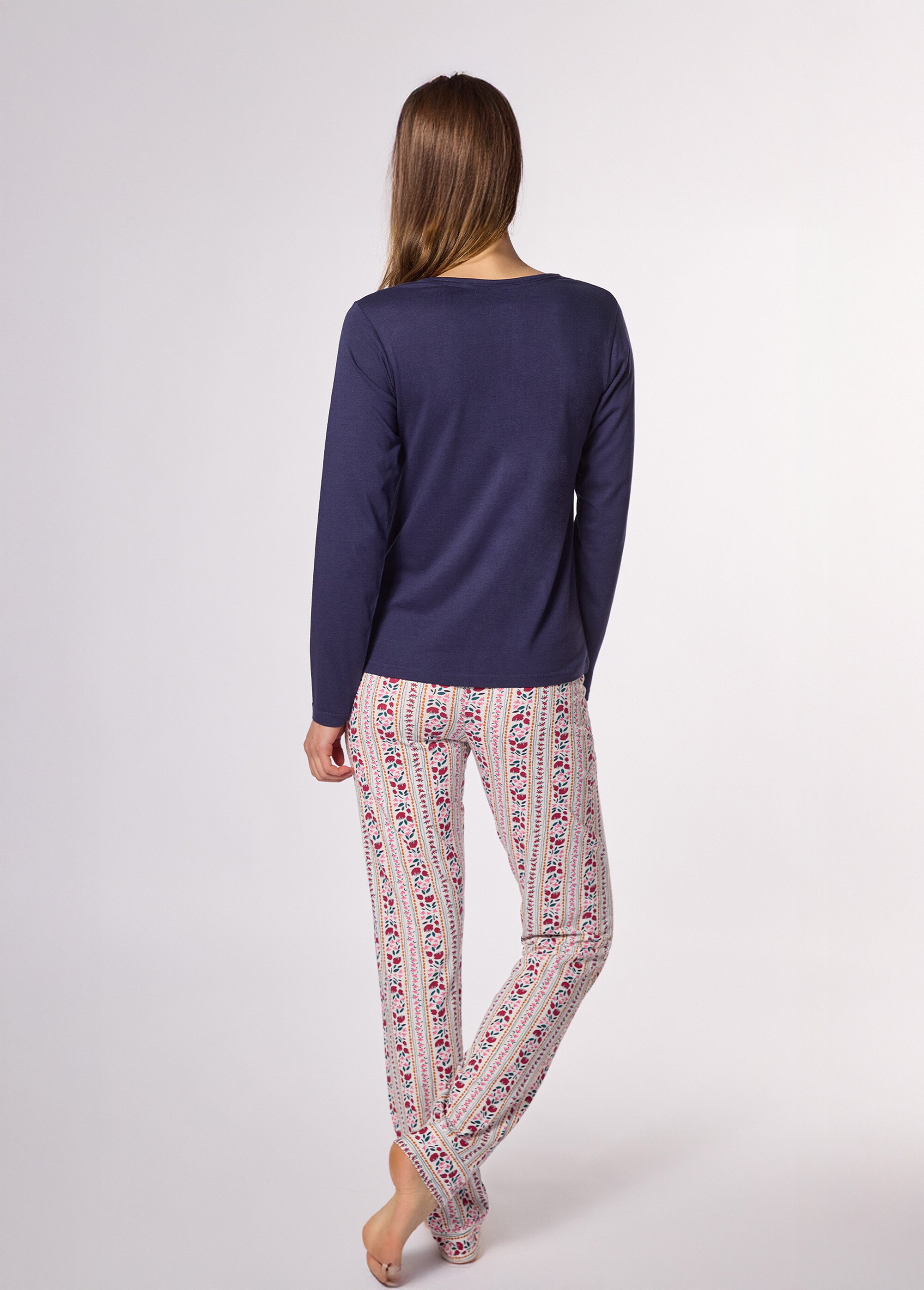 Pyjama logo placé manches longues Femme Bleu CTMNF.BANJO.PY DO1