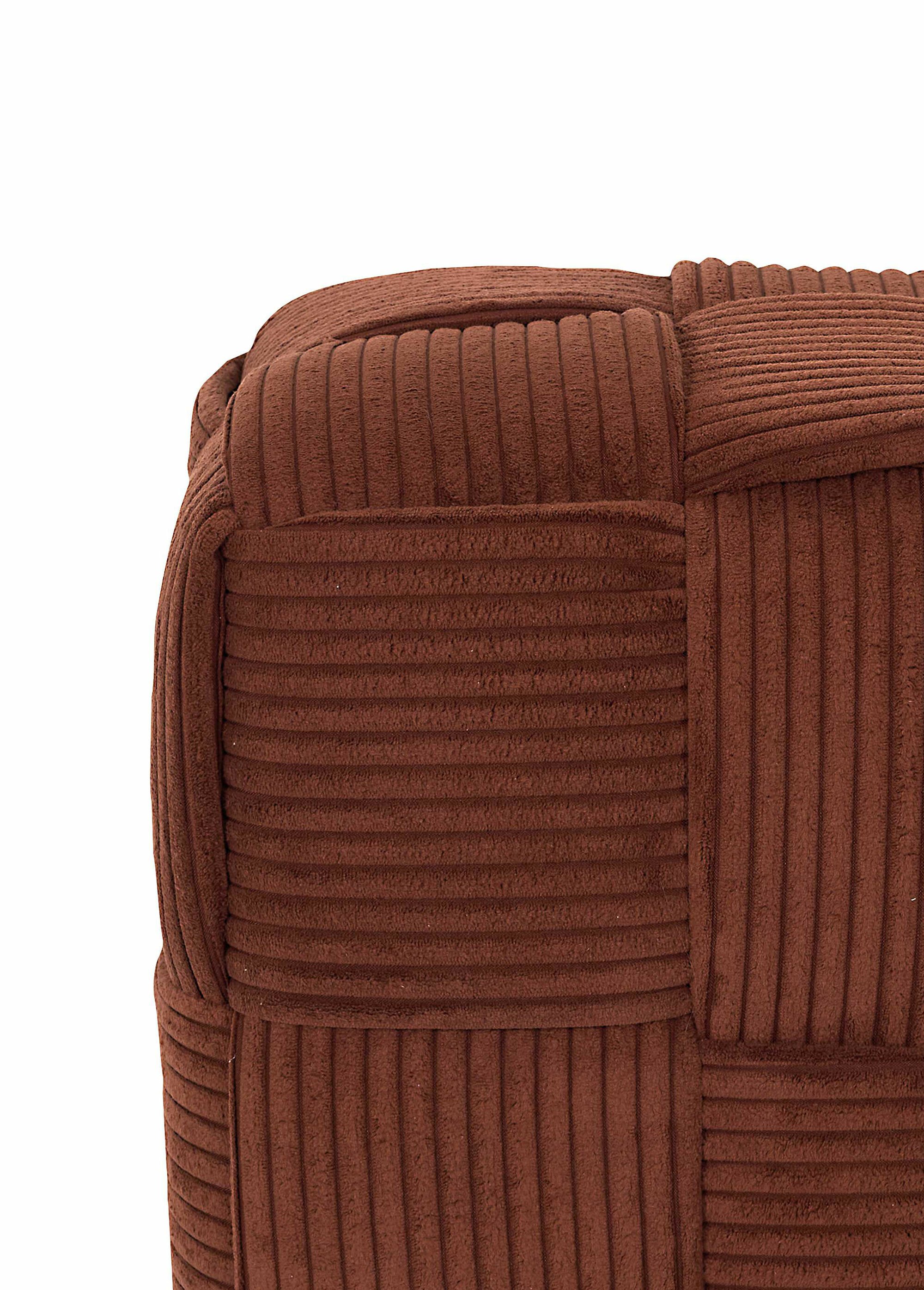 Pouf tressé en velours cotelé 1B