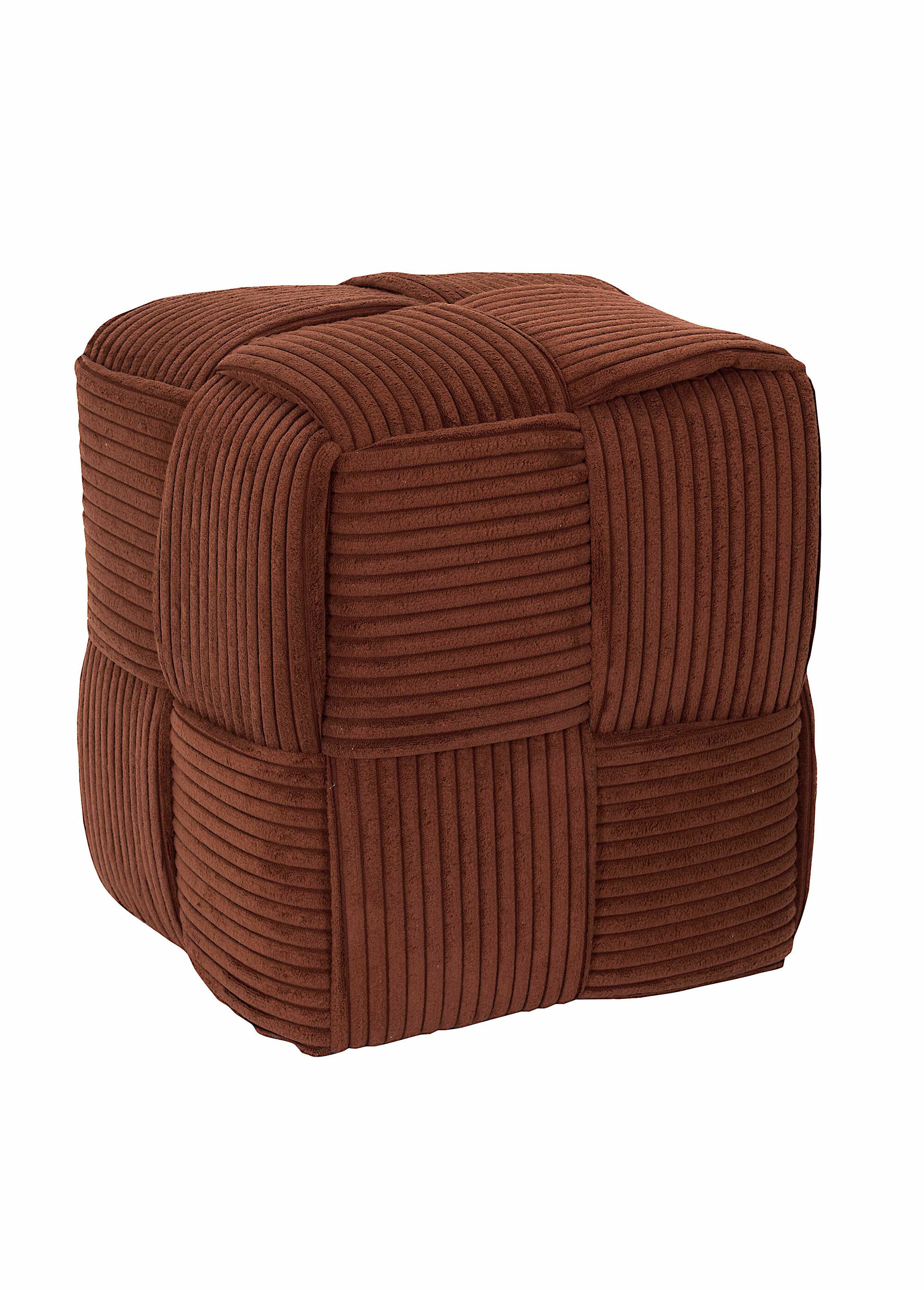 Pouf tressé en velours cotelé 1B