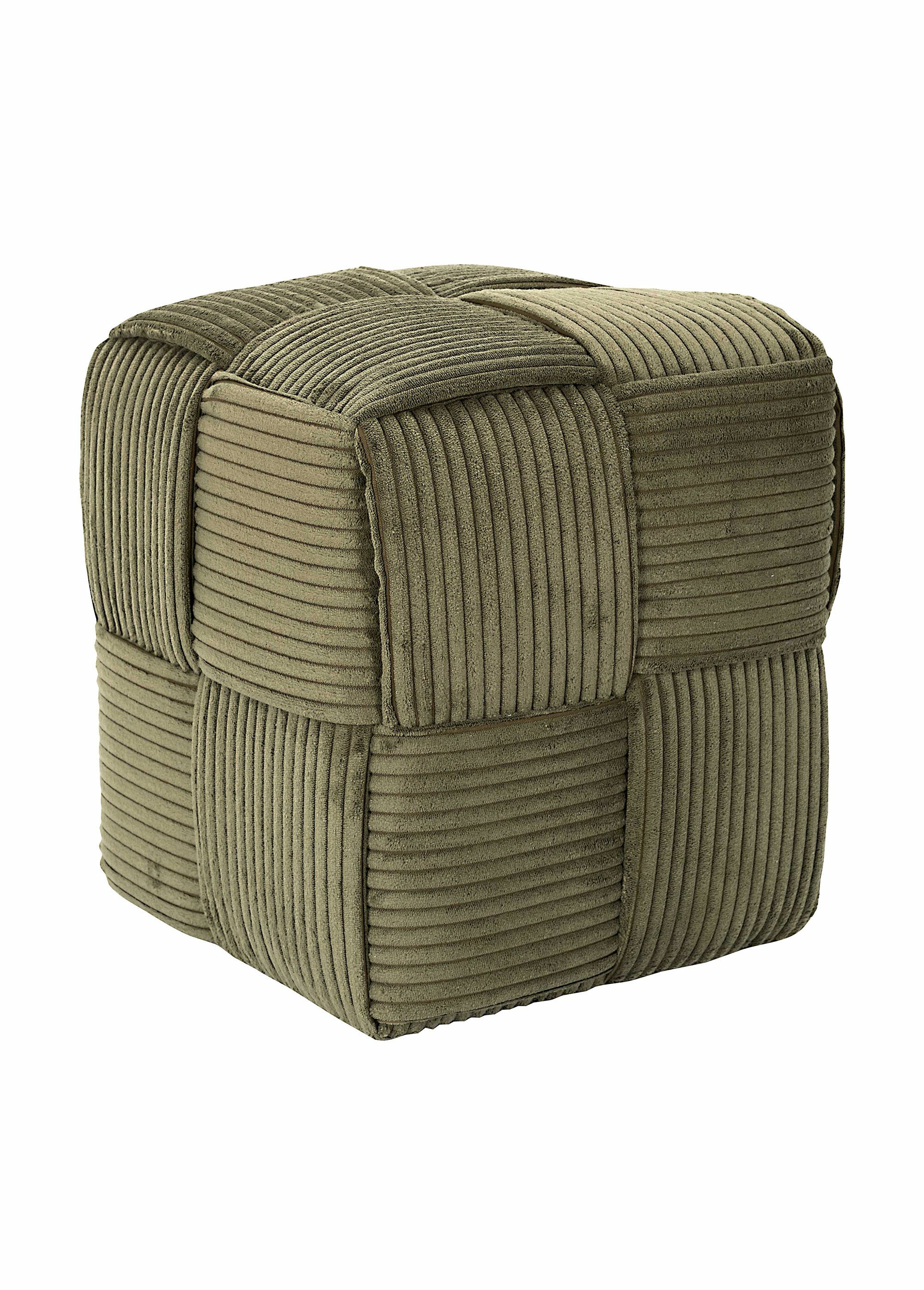 Pouf tressé en velours cotelé 1B