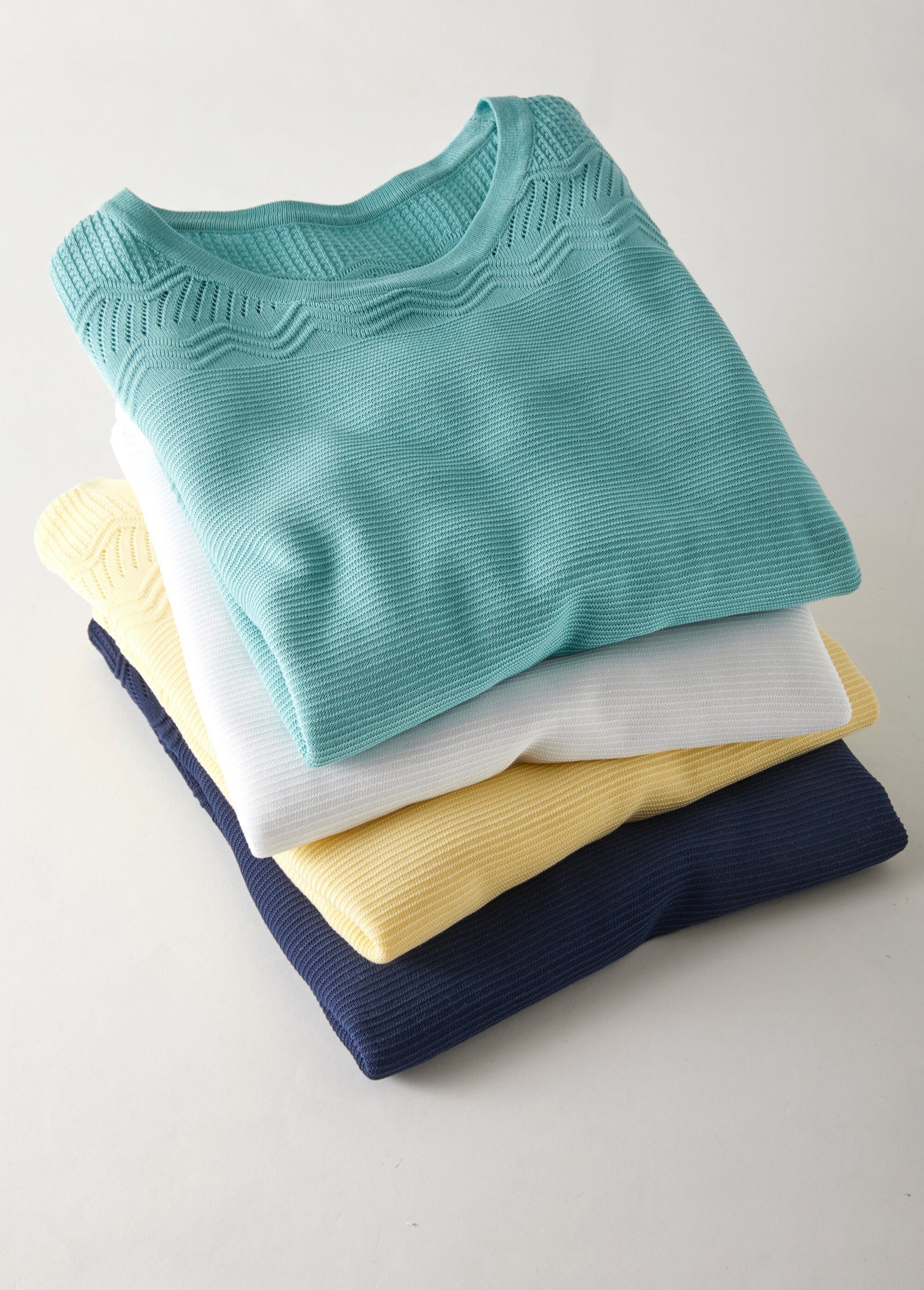 Pull col rond maille fantaisie