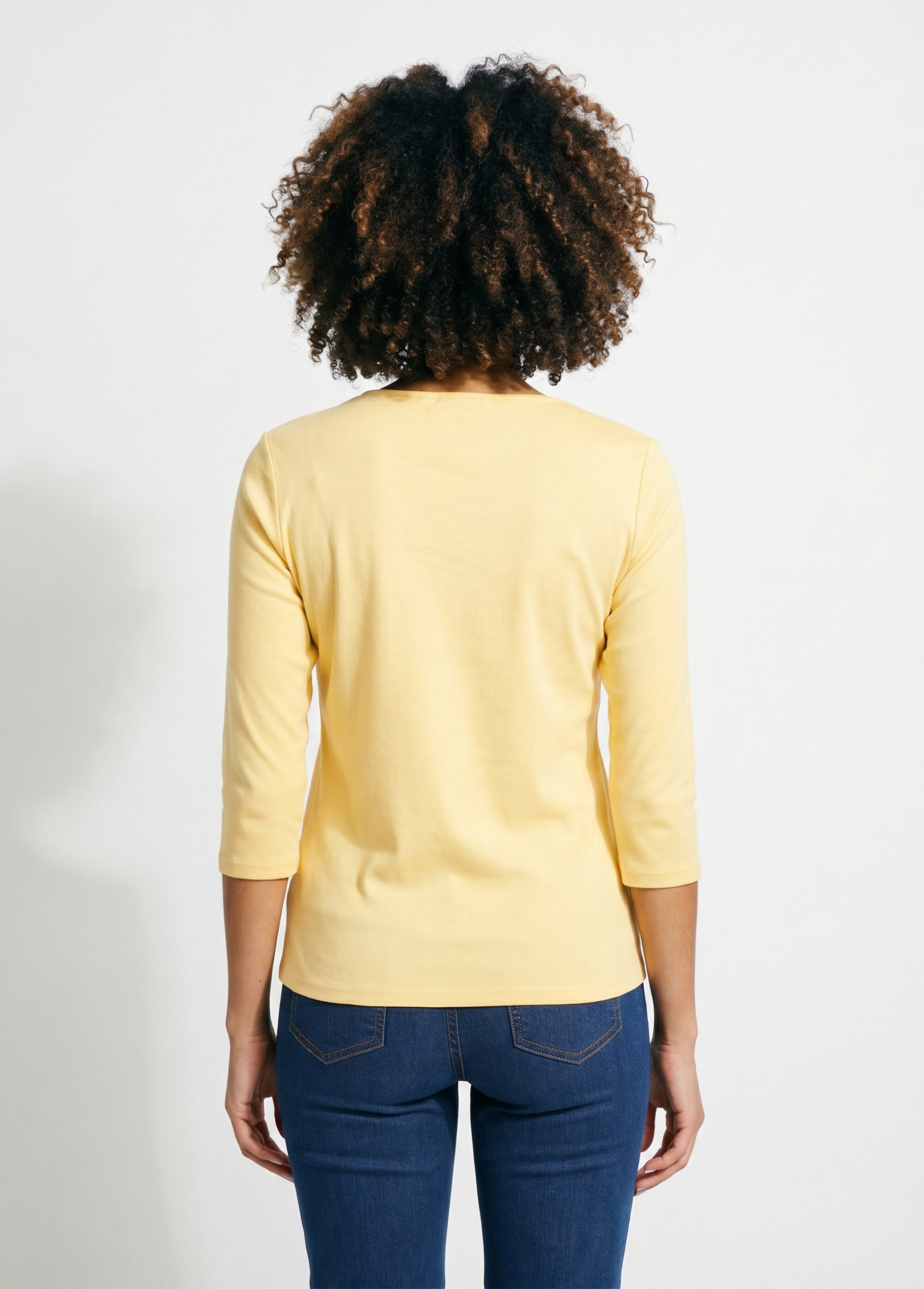 T-shirt fantaisie cloutée manches 3/4