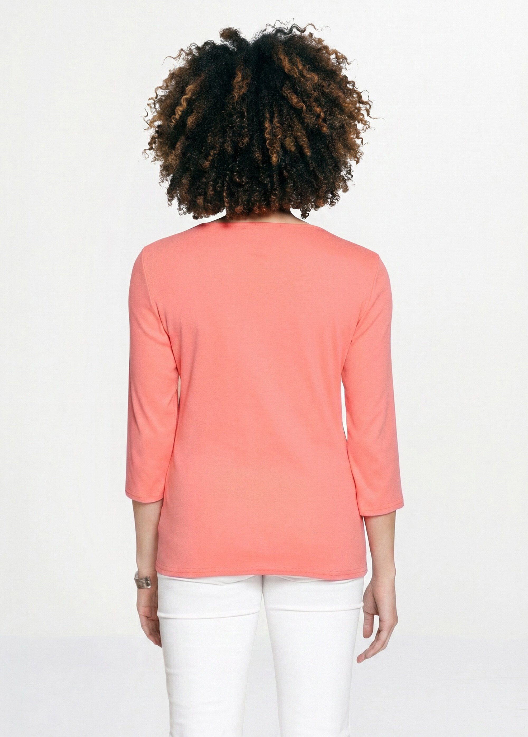 T-shirt fantaisie cloutée manches 3/4 Femme Rose CHAMONIX DO1