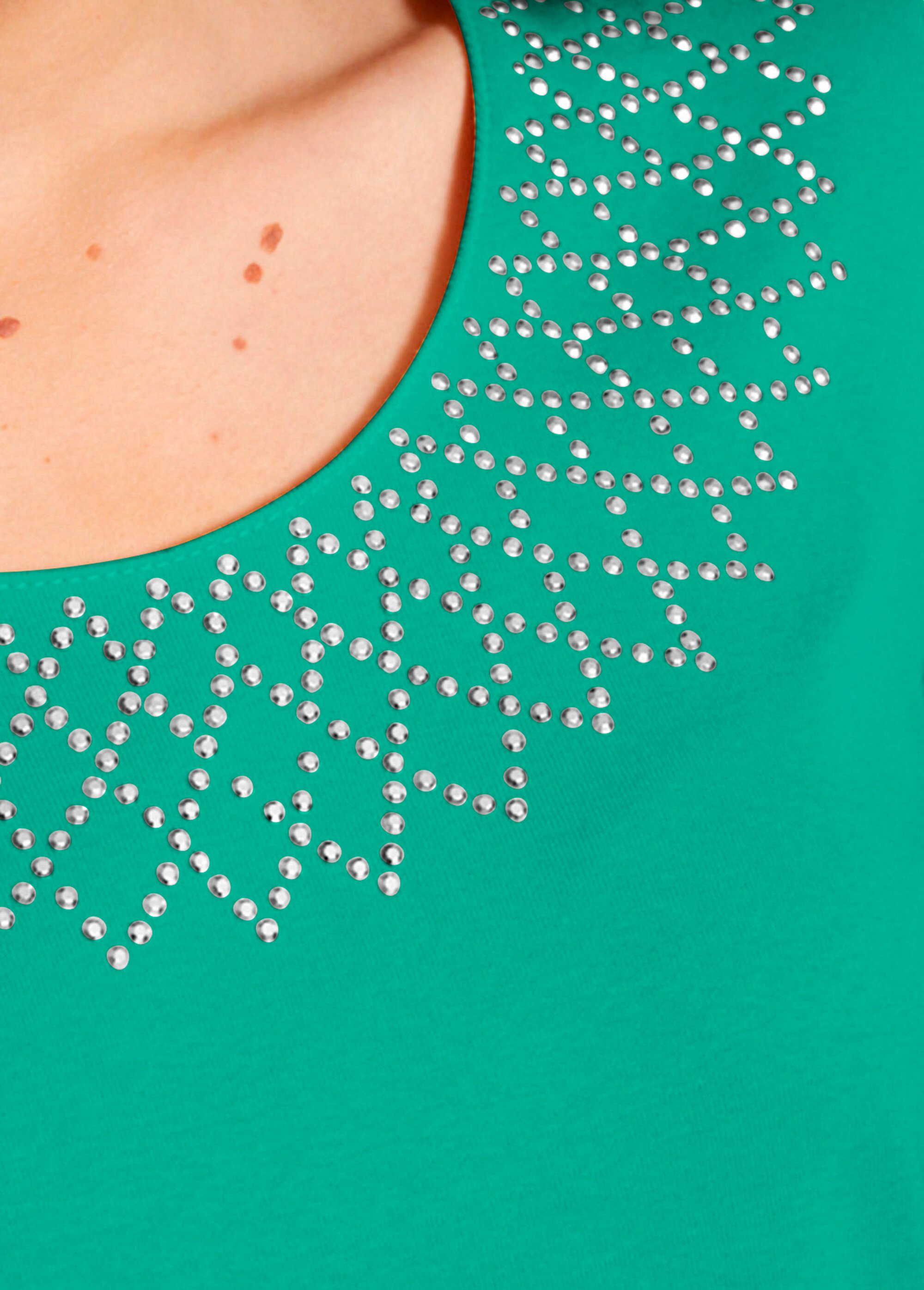 T-shirt jersey coton fantaisie cloutée