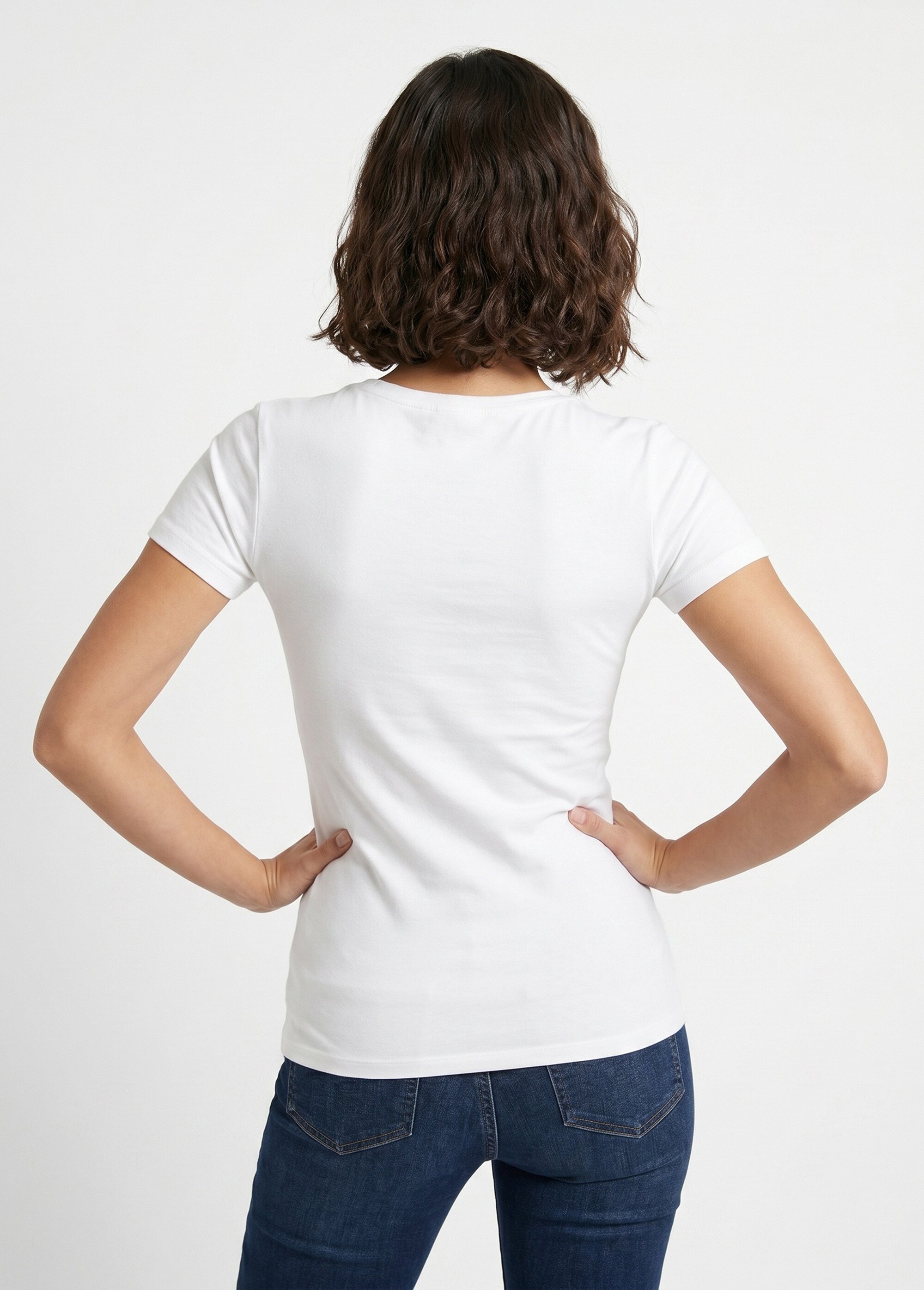 T-shirt jersey coton fantaisie cloutée Femme Blanc CHAMBERY DO1