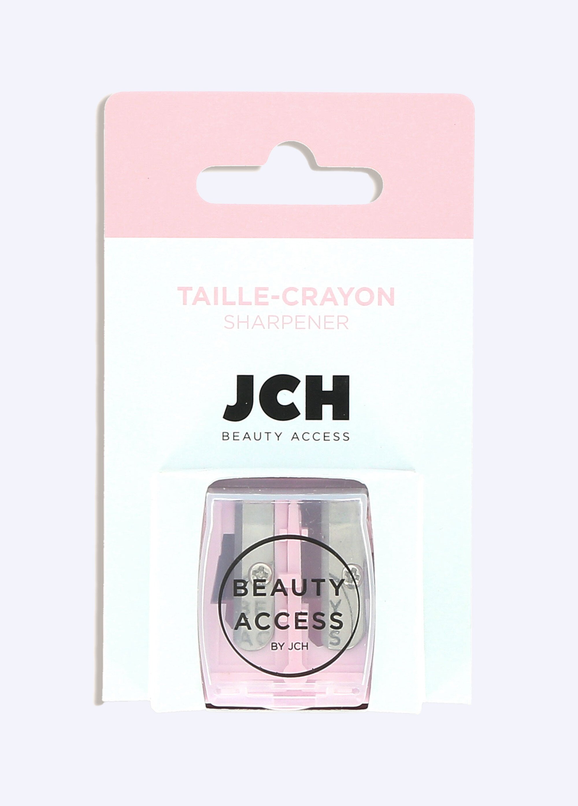 Taille crayon maquillage inox, 2 trous Rose JCH-TCROSEBTE DE2