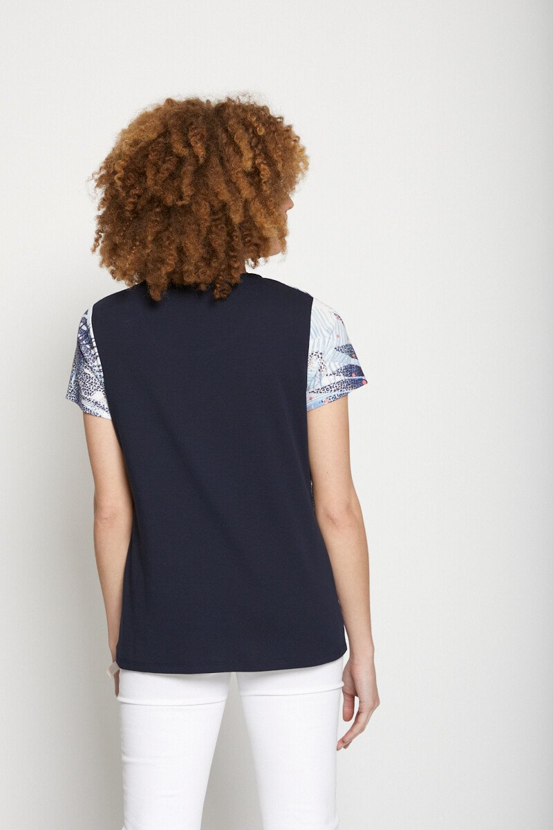 T-shirt imprimé végétal manches courtes