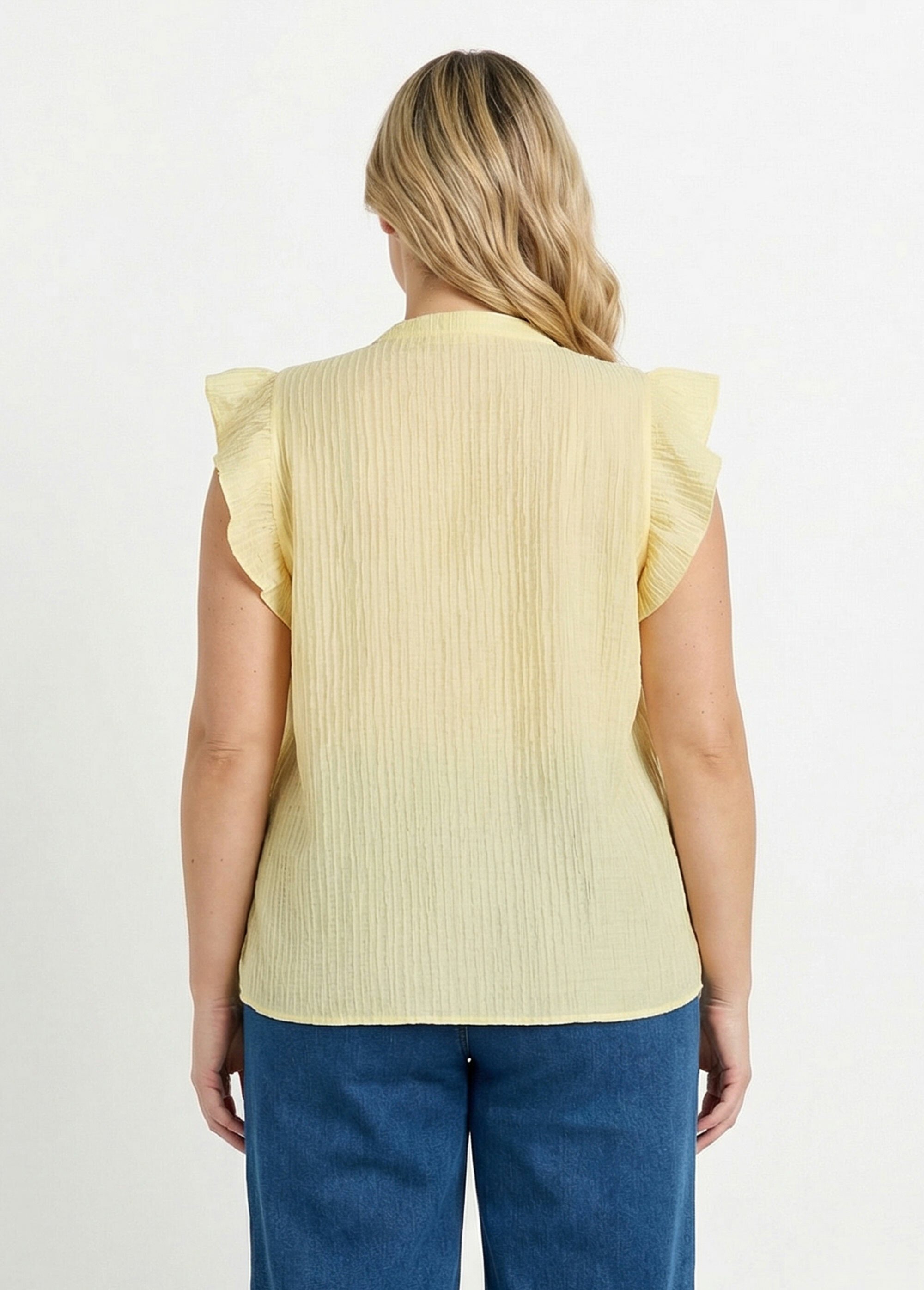 Tunique plissée légère manches col V