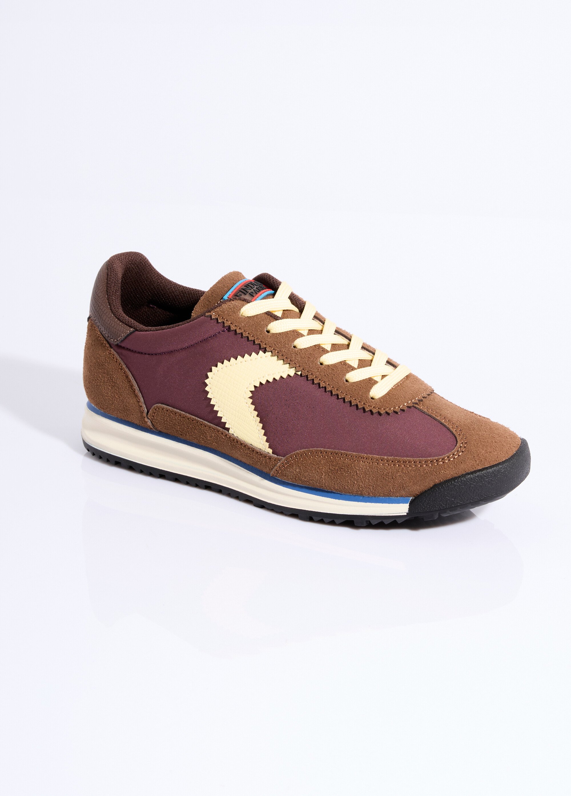Baskets rétro multimatières à lacets Femme Rouge COVFY1106 FA1