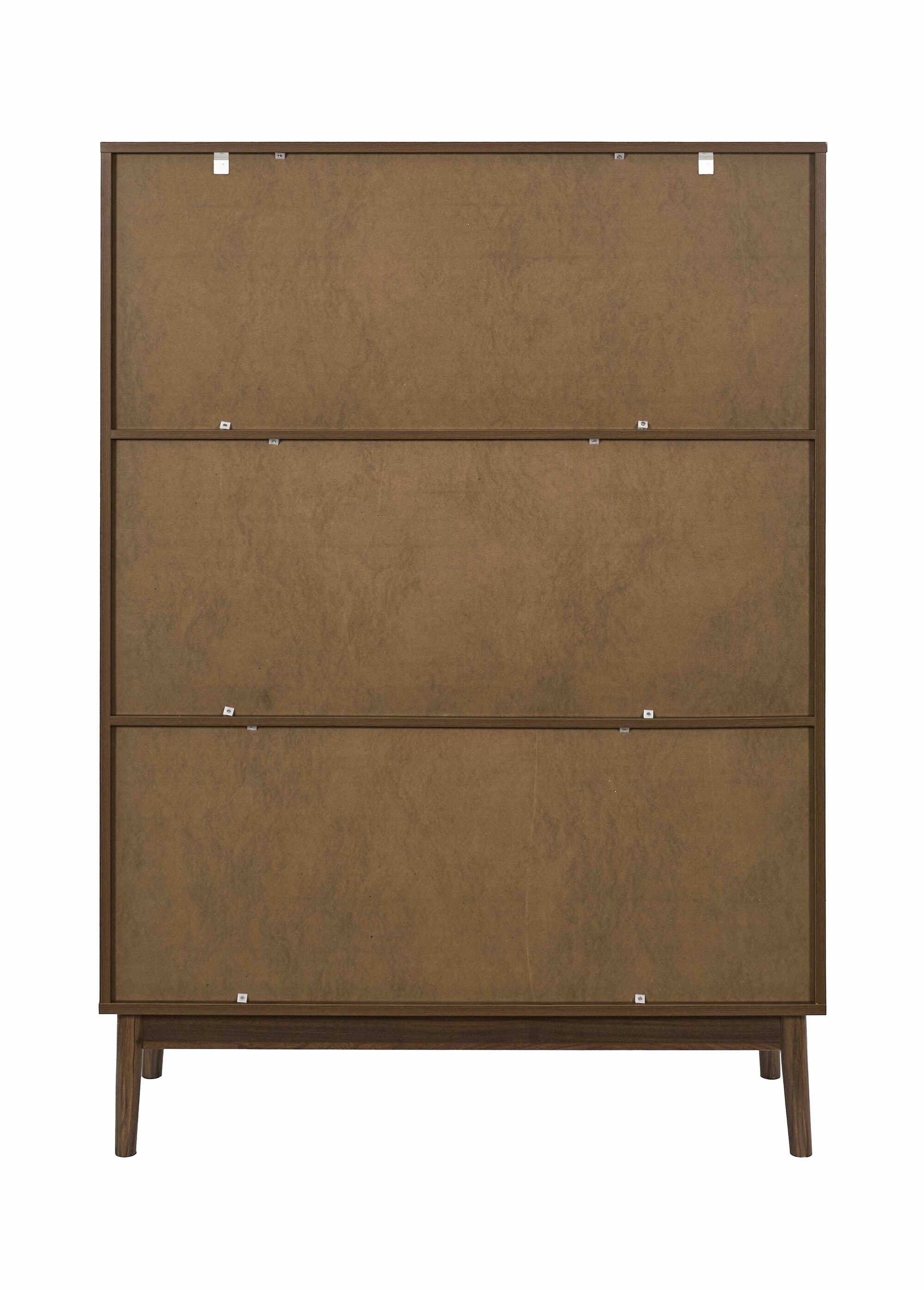 Bibliothèque en bois foncé rainuré MARRON CMP-HD0564 DO1