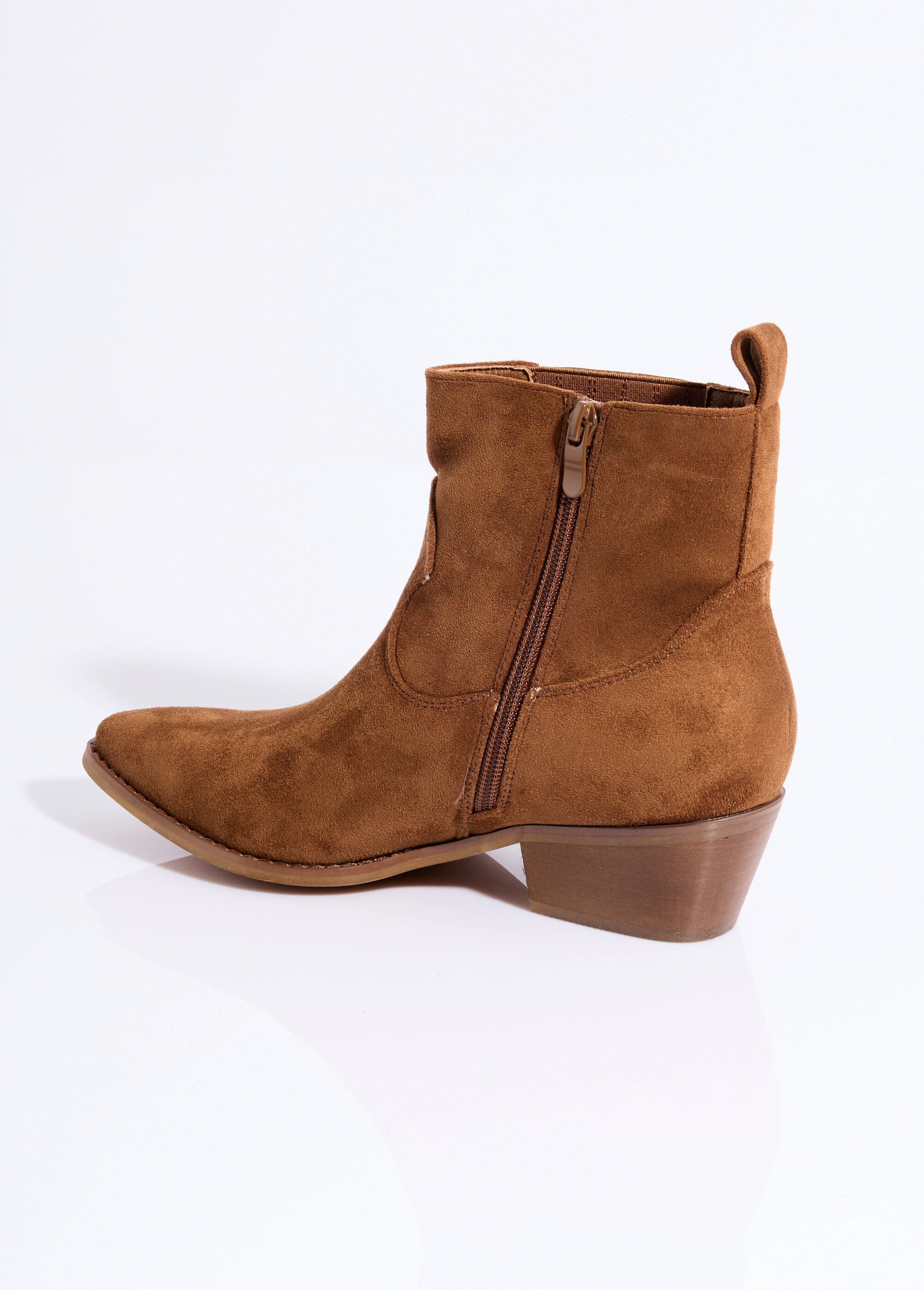 Boots western suédine détail métallisé Femme Marron COVY2315 DO1