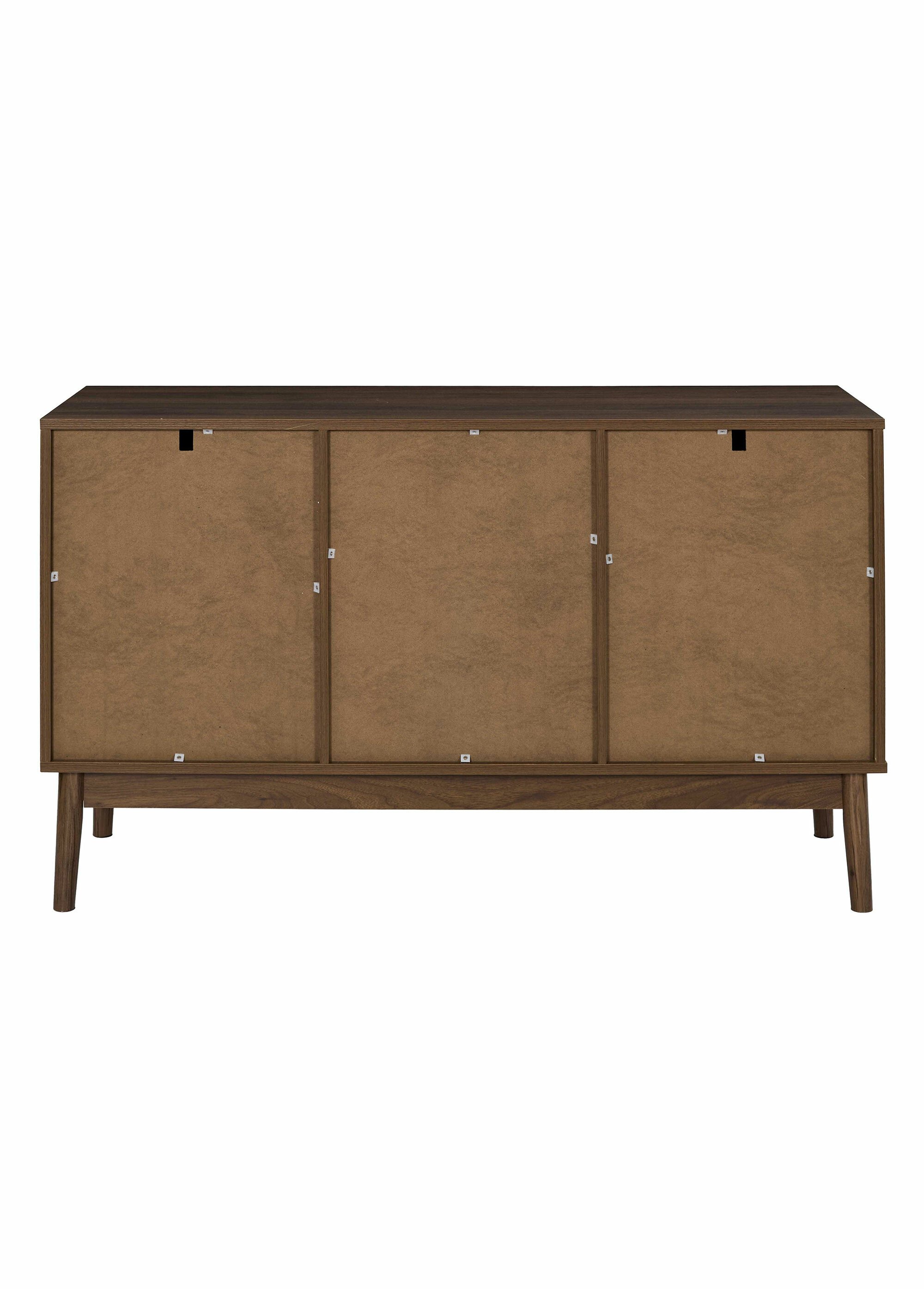 Buffet 2 portes en bois foncé rainuré