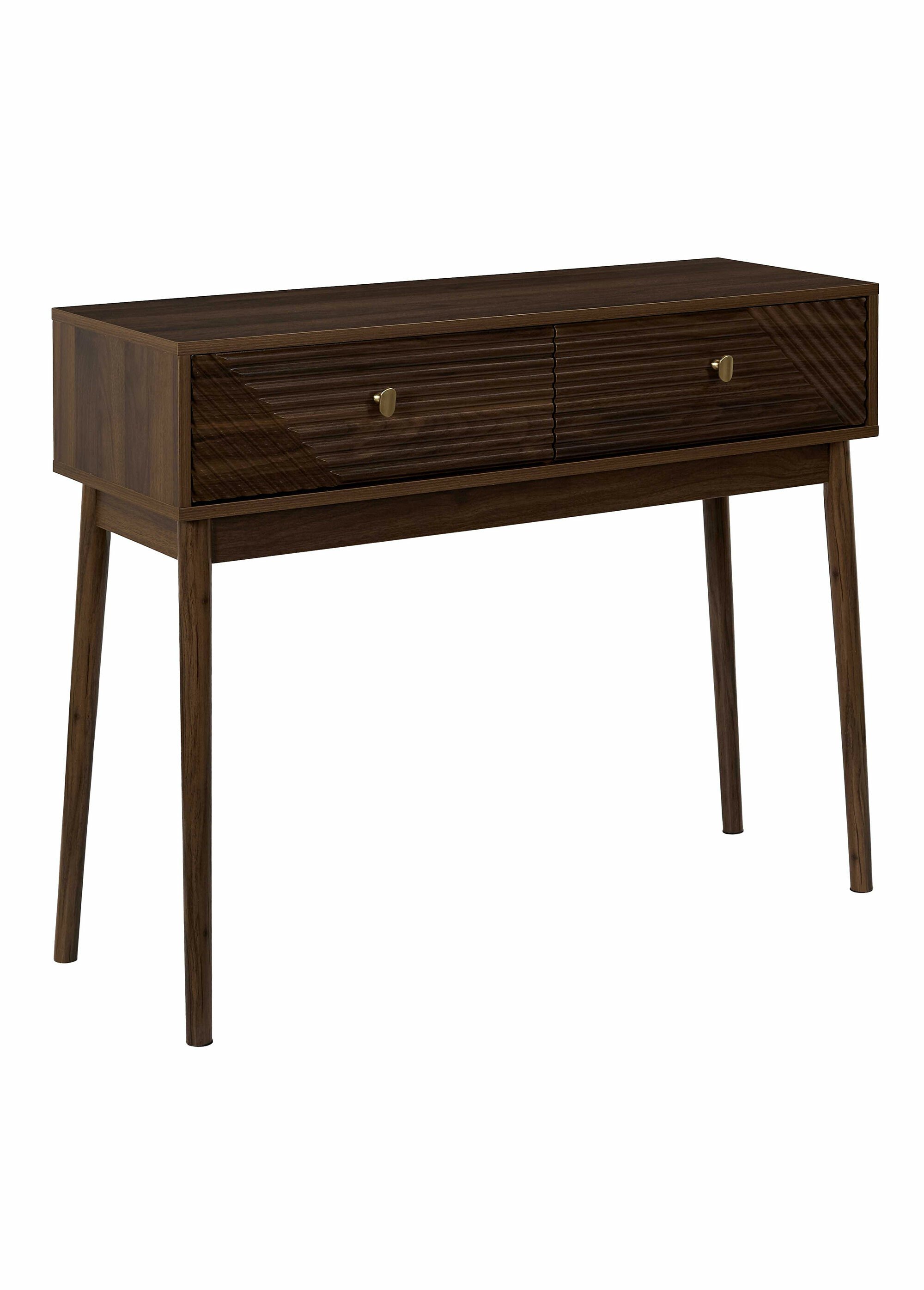 Console en bois foncé rainuré